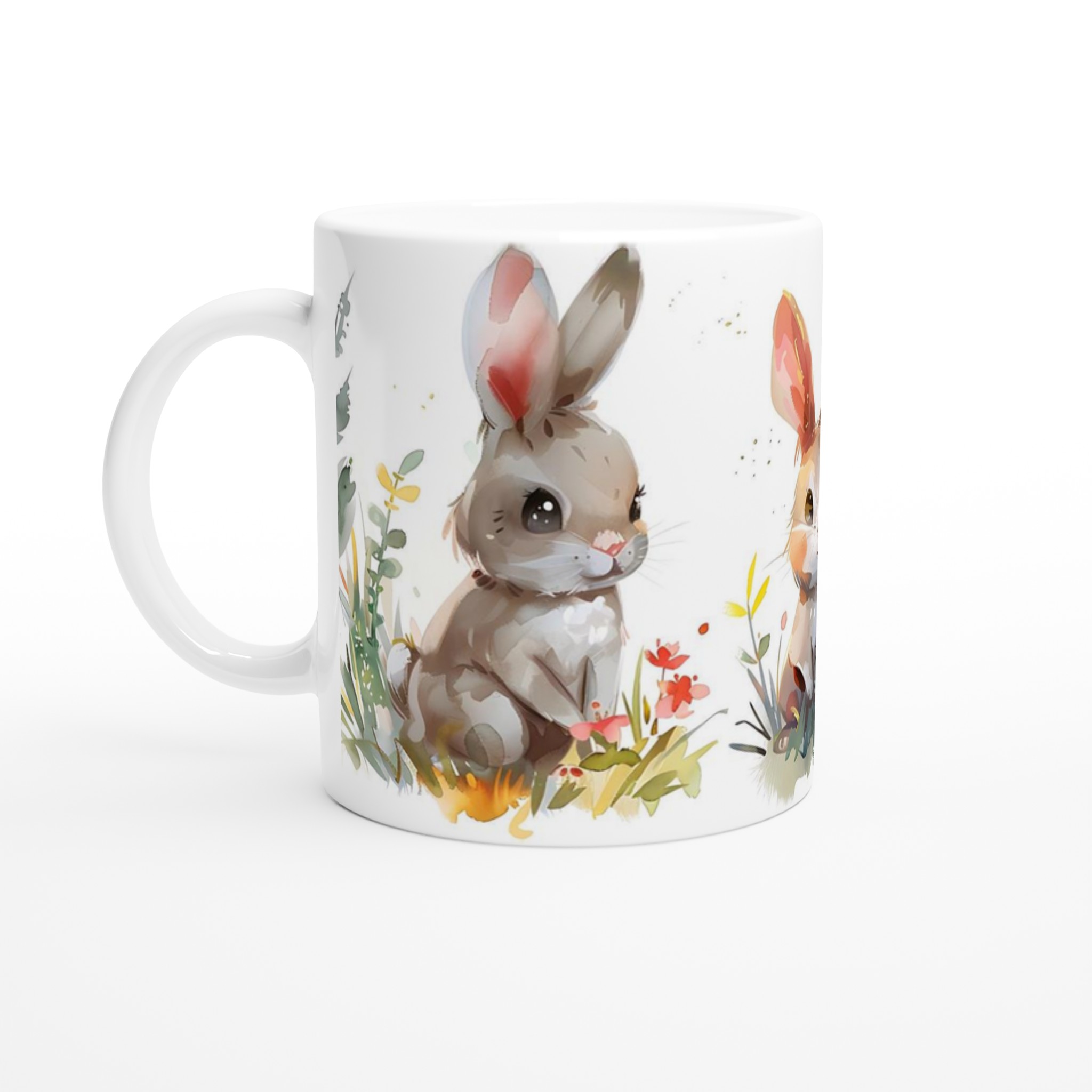 Söta Akvarellkaniner Mugg – Charmig 11oz Keramisk Mugg för Kaffe & Te 1 540bba20-f091-4852-aa45-c045aa6c784e