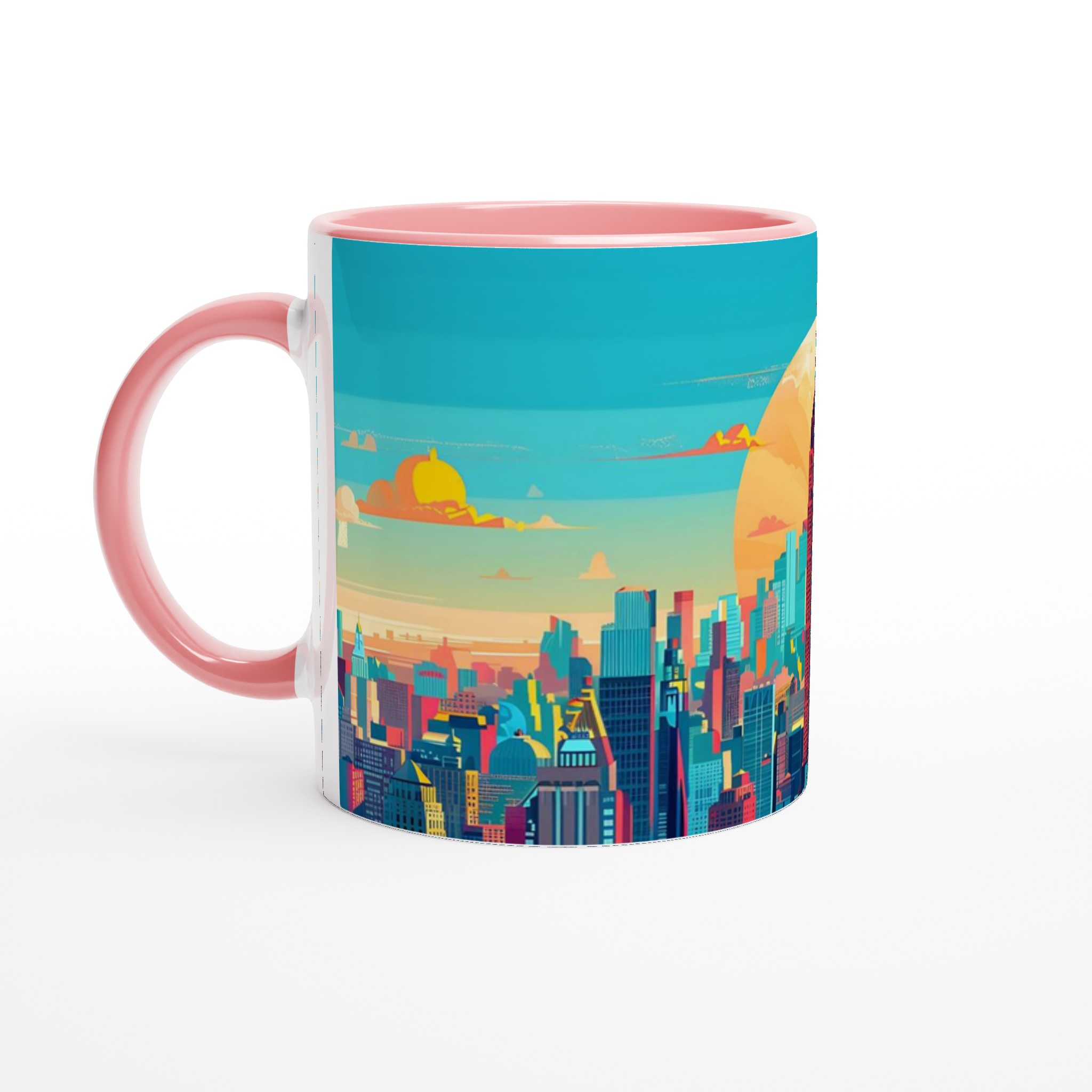 New York City Skyline Kaffemugg – Färgstark, Pop Art-inspirerad Keramikmugg (11 oz) 6 546337e5-918f-4560-8dca-32488de71d56