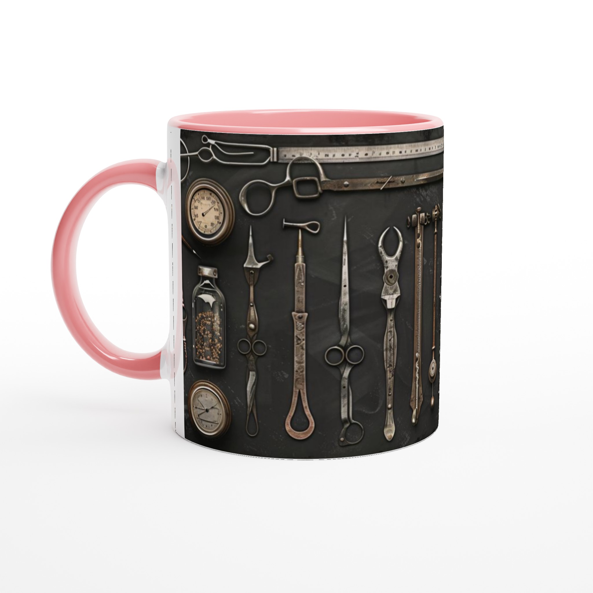 Vit 11oz Keramisk Mugg med Vintage Verktygsdesign – Välj Bland 7 Eleganta Keramiska Färger 6 5469f75f-c183-463b-ad58-473dc9c15498