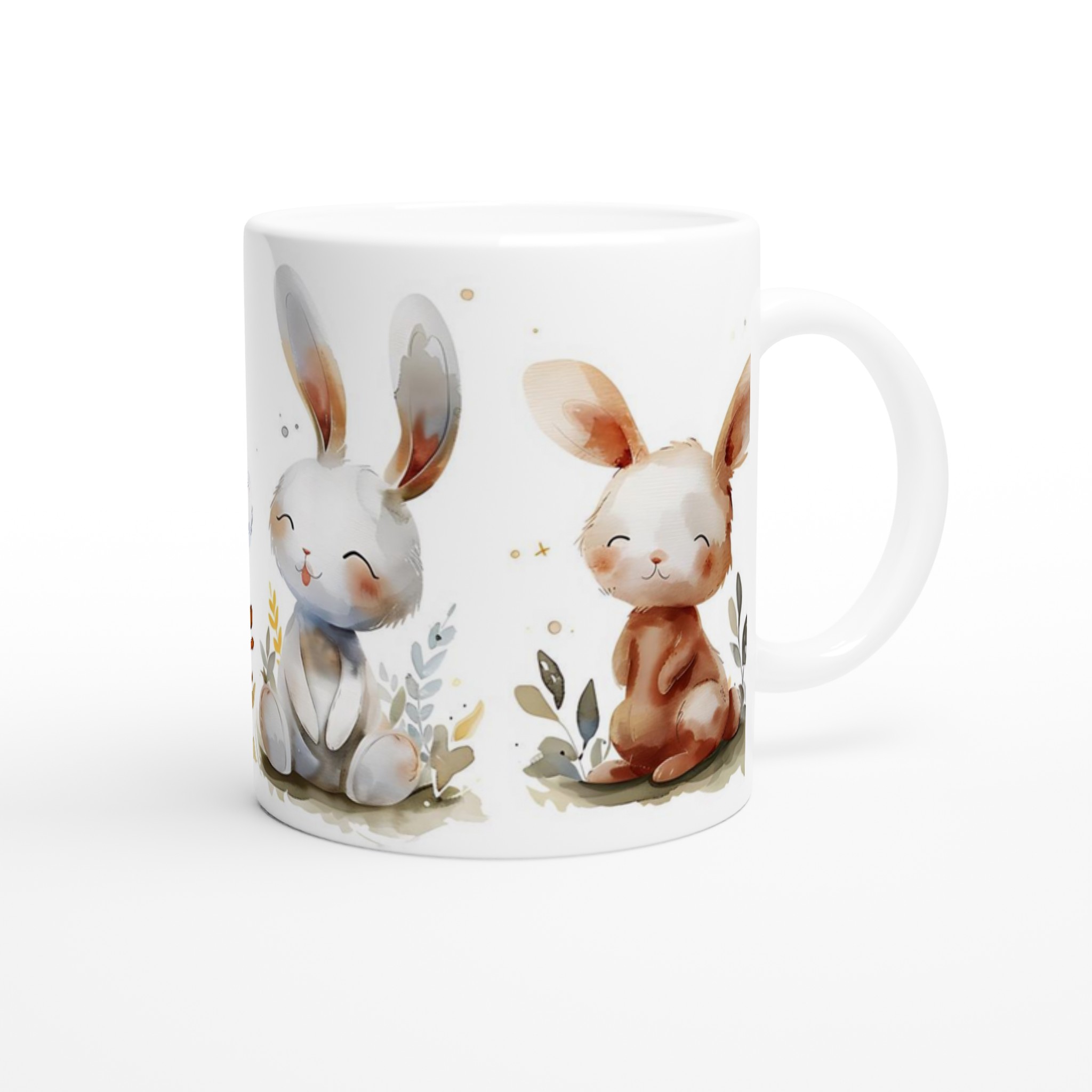 Söta Vattenfärgs Kaniner - 11oz Keramisk Mugg för Barn & Djurälskare i Valfri Färg! 9 54942537-6684-4b17-886d-fcacde6461d1