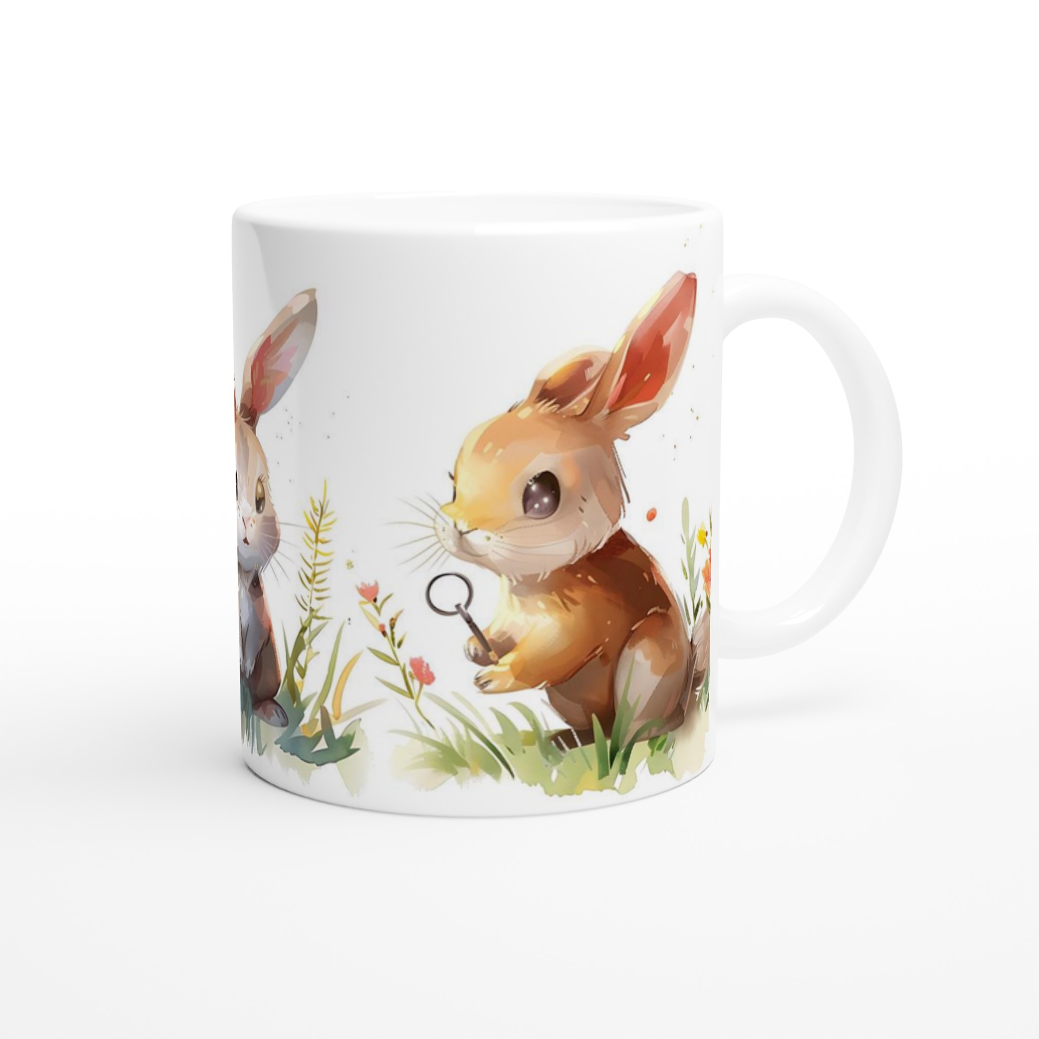 Söta Akvarellkaniner Mugg – Charmig 11oz Keramisk Mugg för Kaffe & Te 9 54c2995b-c76b-4a8d-b1eb-f4425740bece