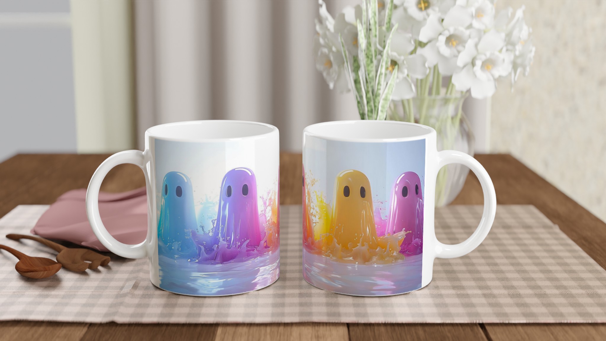 Färgglada Spök-Muggar: 11oz Keramikmugg i ditt val av sju lekfulla nyanser 10 54de3a1d-b244-4380-892c-67b81407d768