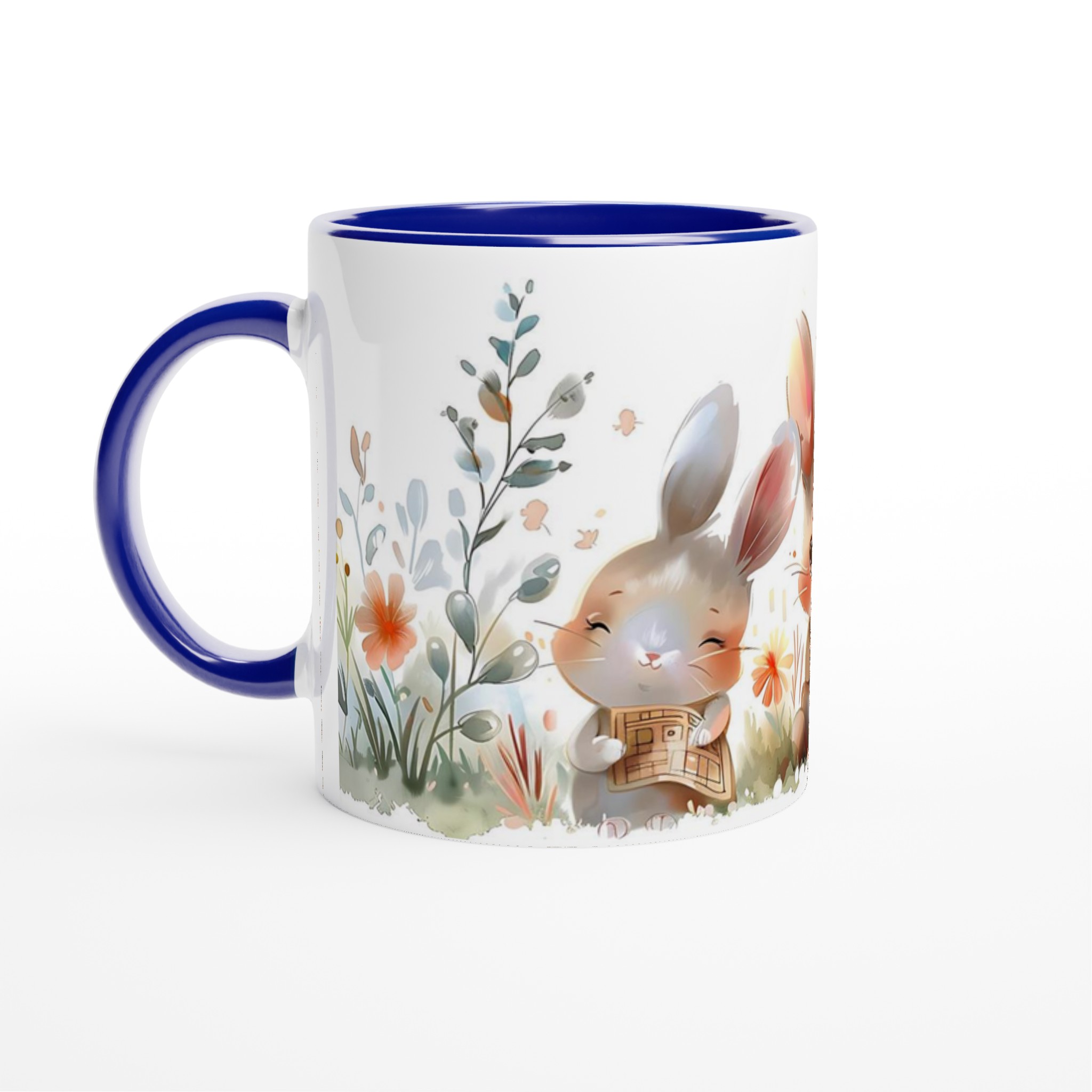 Söta kaniner i blomsteräng – 11oz keramisk mugg för barn och djurälskare i flera färger 4 5517e480-75fd-4d39-9fc9-2c7c9eac93f2