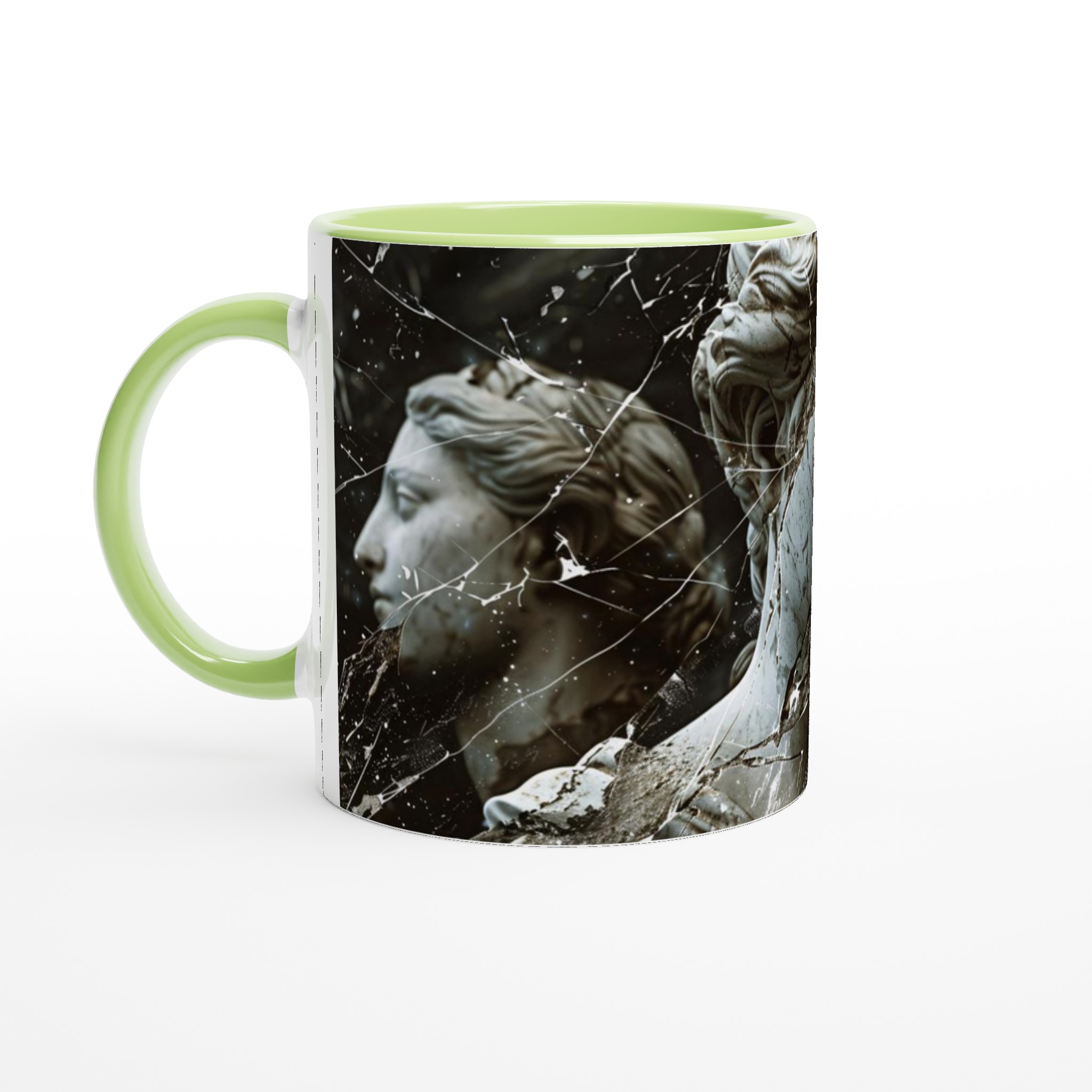Vit 11oz keramisk mugg med klassiskt skulpturmotiv i ditt val av färgglatt keramikval 3 558bb522-a028-4c15-a642-be743fea05c0