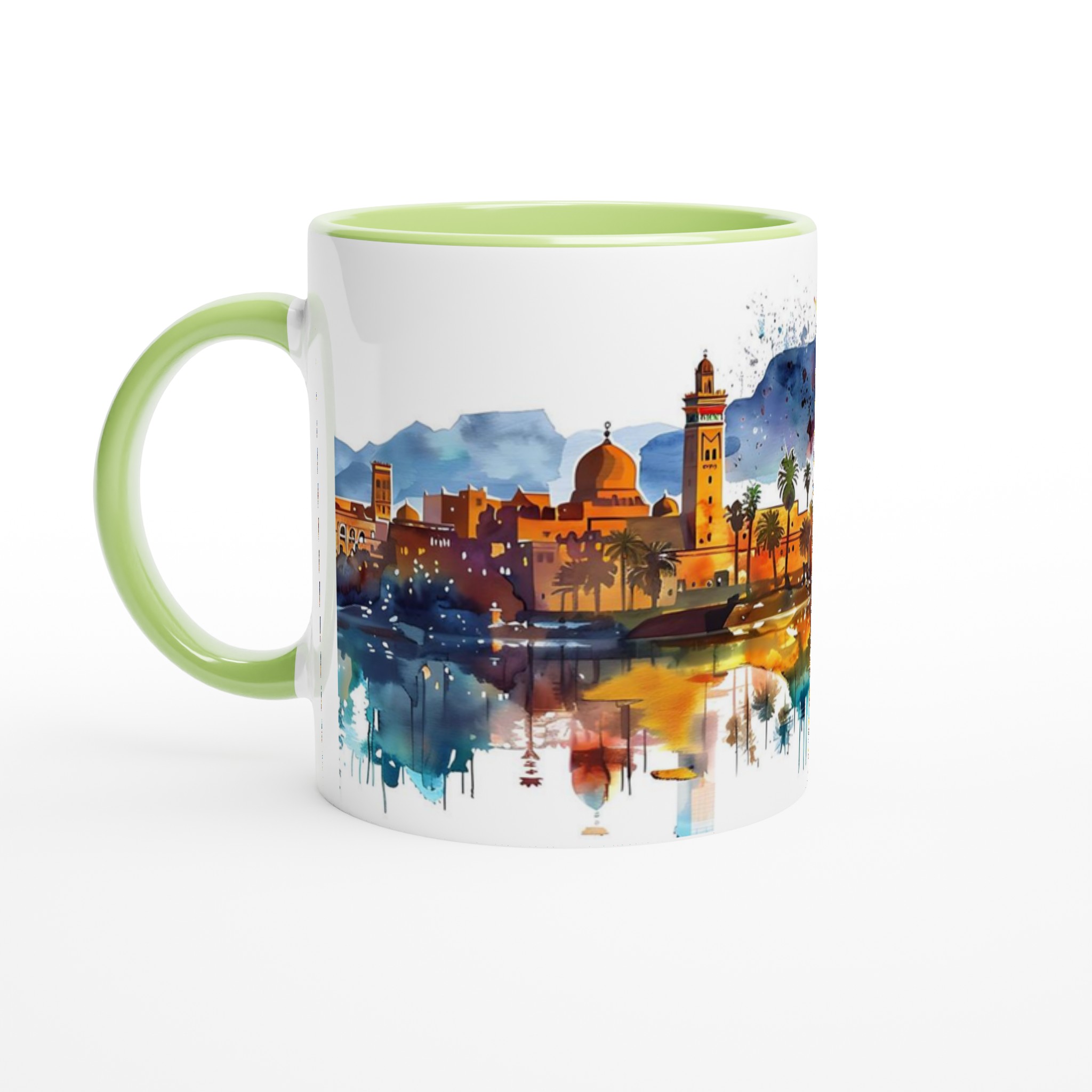 Marrakech Cityscape Vattenfärgsmugg – 11oz Premium Keramikmugg i ditt val av sju livfulla färger 3 55f6dd8d-286b-4974-bb60-a6f8ee050ce5