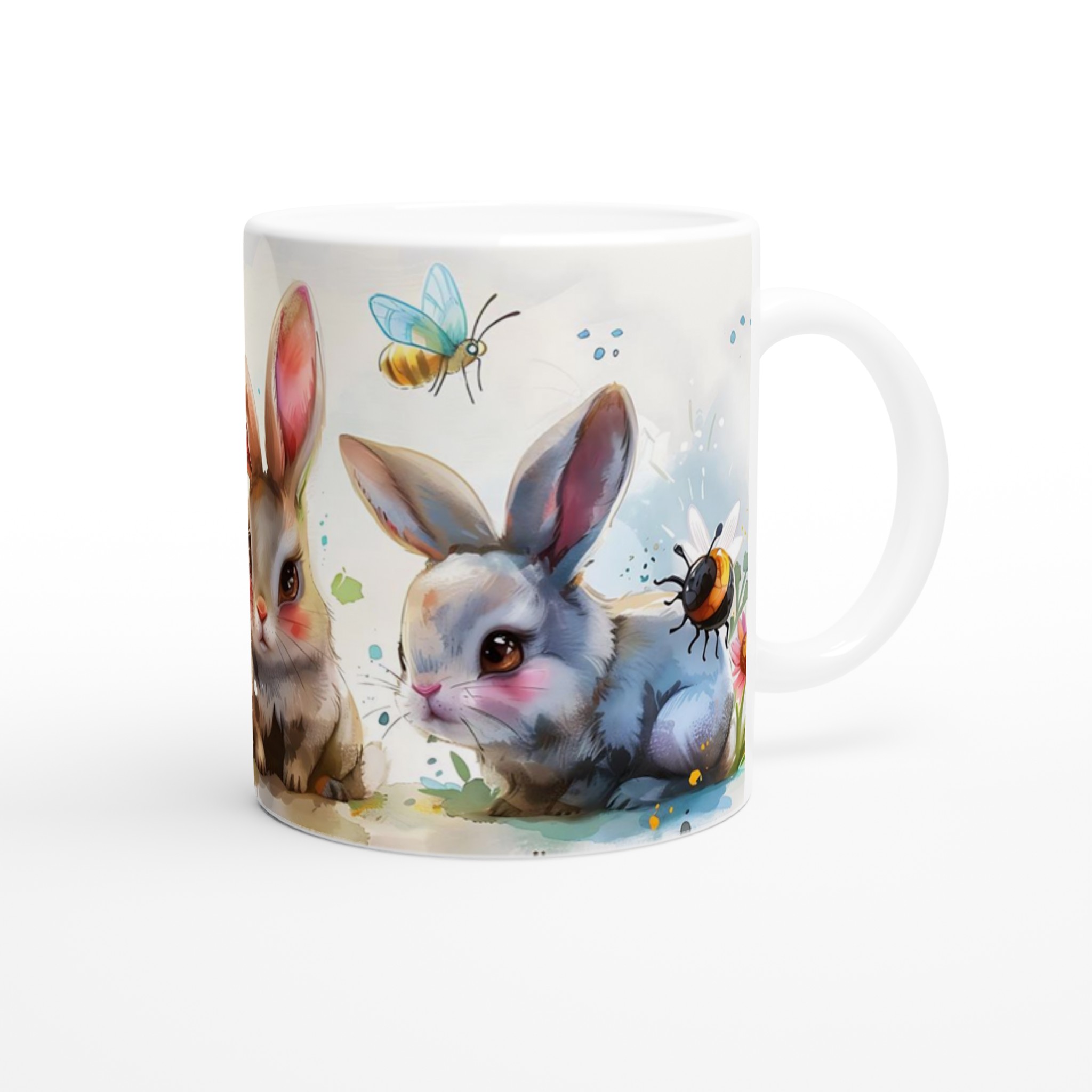 Söta Vattenfärgs Kaniner Mugg – Charmig 11oz Keramikmugg i ditt val av sju livfulla färger 9 5653e8f7-d306-42af-bf16-69a5579c1ea1