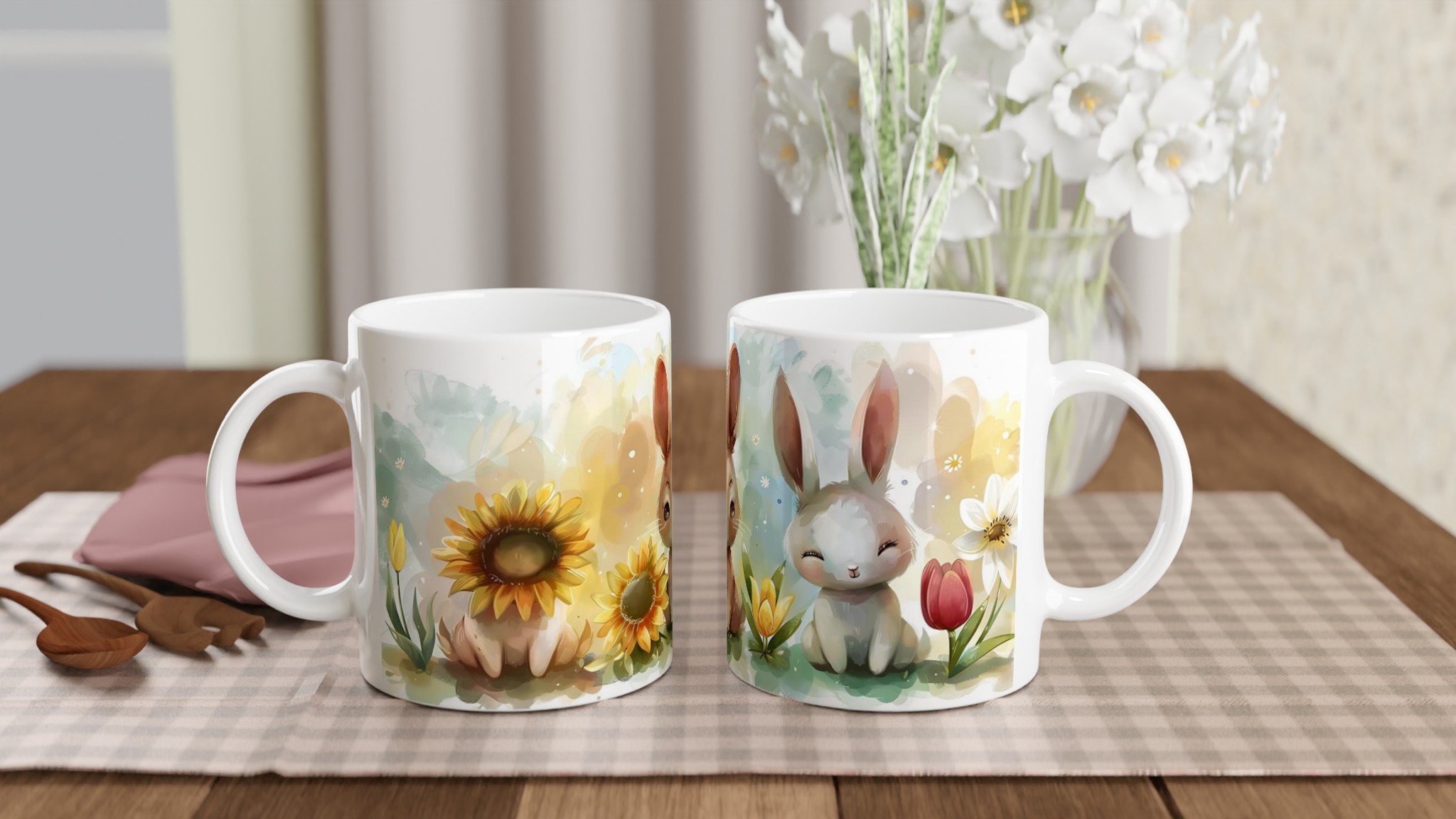 Påskharar & Vårblommor Keramisk Mugg – Charmig 11oz Present i Åtta Färger 10 565509b2-533f-4d7b-a67e-11cf1d1c67e1