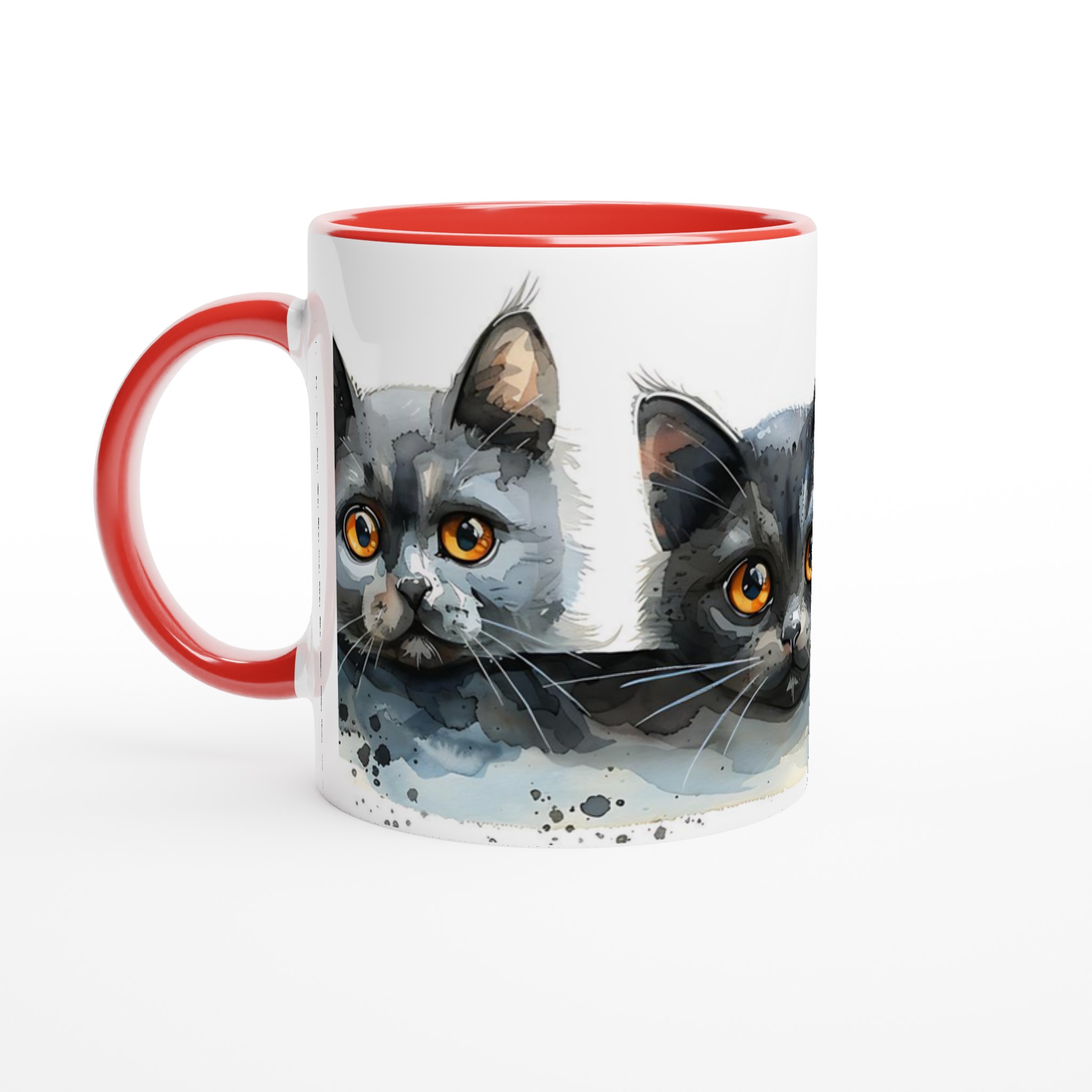 Nyfikna Kattungar Akvarellmugg – 11oz Keramisk Kaffemugg i Valfri Färg, Perfekt Present till Kattälskare 2 565a5eaa-758d-472c-b14e-6f933a6b625c