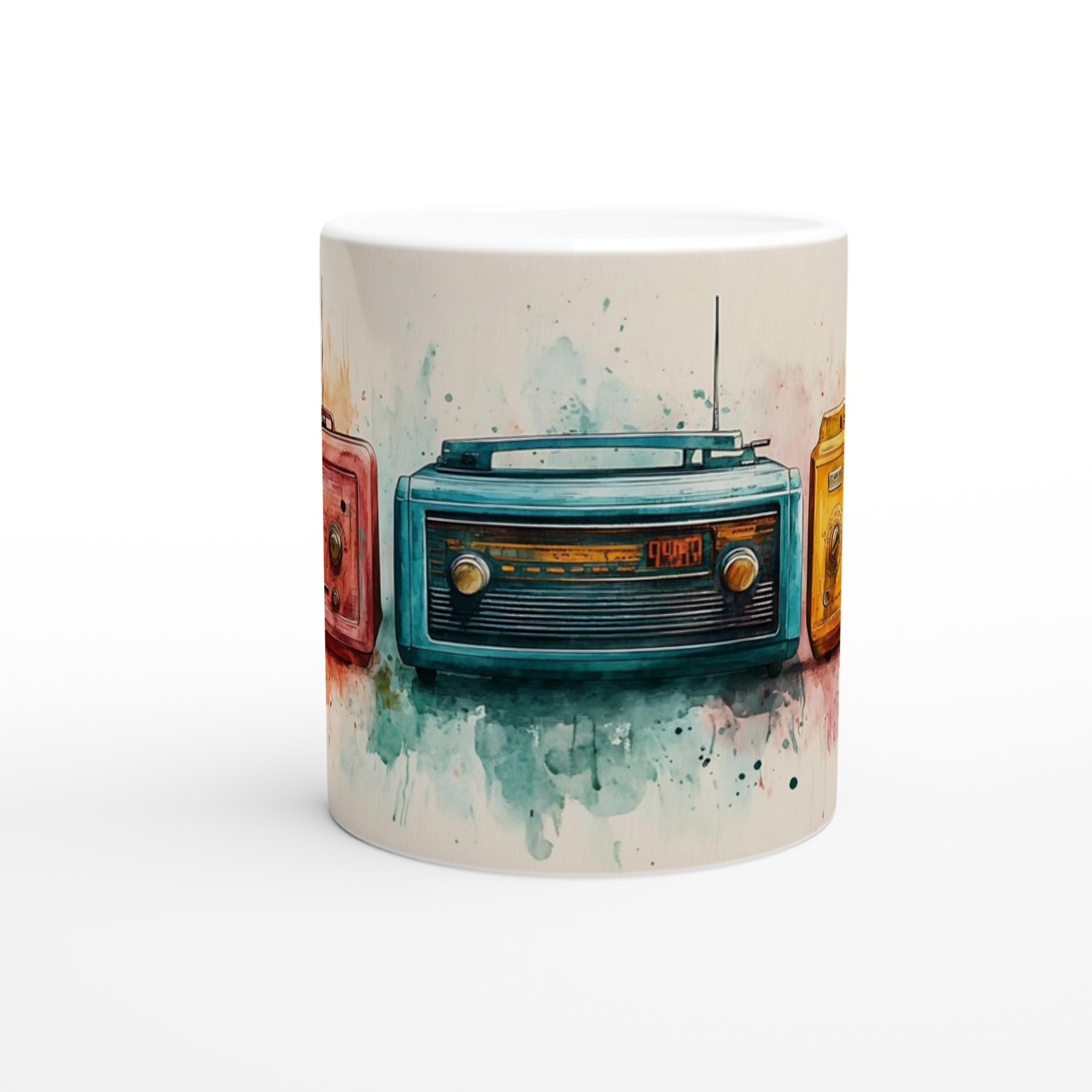 Retro Radios Akvarellmugg – 11oz Keramisk Mugg i Valfri Färg för Musikälskaren 8 5672c0dd-9462-4f32-a714-ef5ed2cda6e6