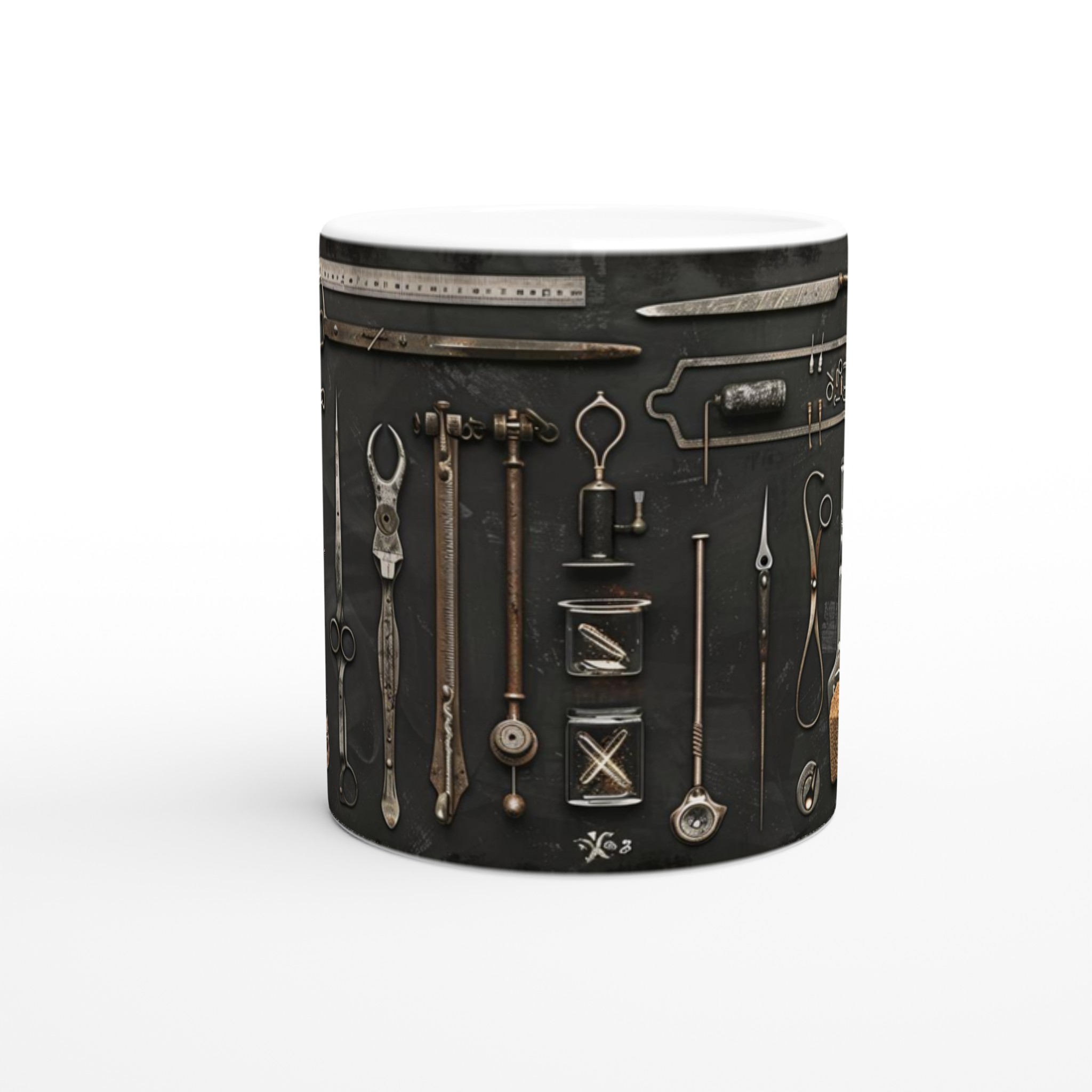 Vit 11oz Keramisk Mugg med Vintage Verktygsdesign – Välj Bland 7 Eleganta Keramiska Färger 8 569979e8-442a-41a9-afc4-7e7ac9c4a9d5