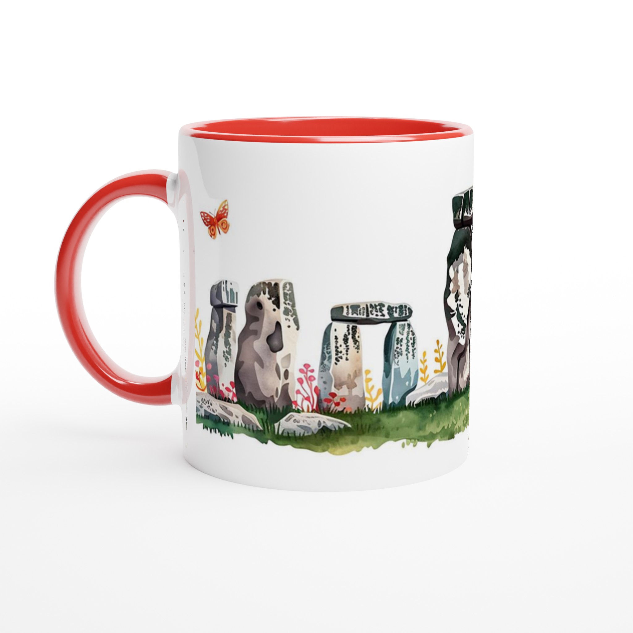 Stonehenge & Butterflies Akvarellmugg – 11 oz Keramikmugg i ditt val av 7 färger 2 57274553-9093-4dda-9378-a2f2a9af5c1a