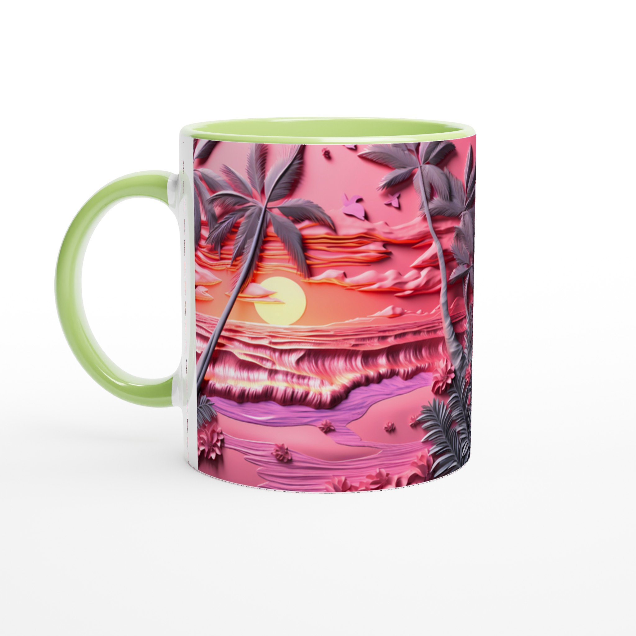 Tropisk Dröm Mugg – Solnedgång & Palmkant i Pop Art Rosa. Välj din färg! 3 574b14f2-eafe-462b-b31f-d0cc2d3821a1