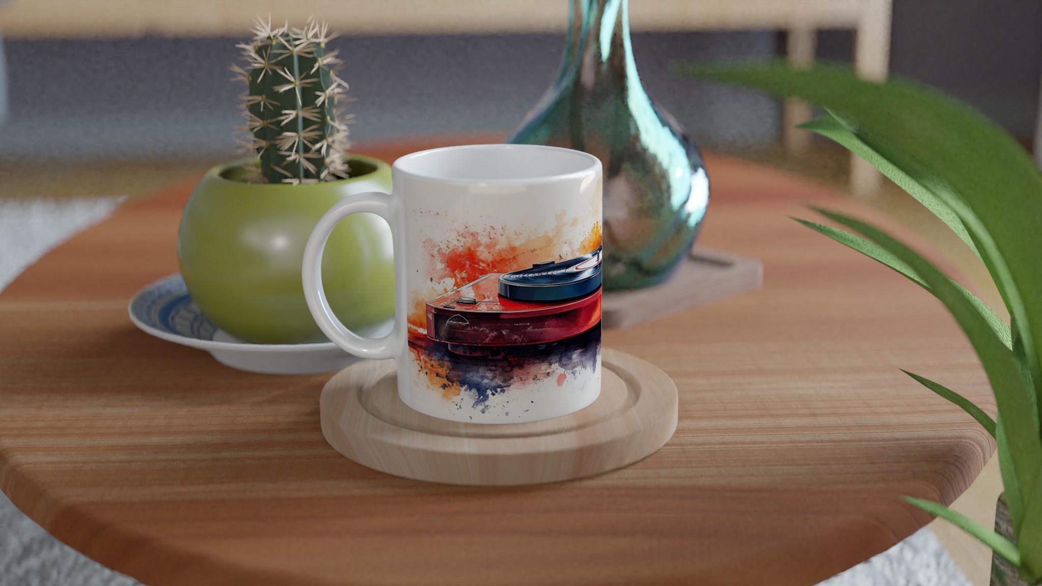Retro Vinyl Vibe Mugg - Musikinspirerad Akvarell på 11oz Keramik, Välj Din Färg! 9 578e382c-20d0-404d-82dd-99574eb68d65