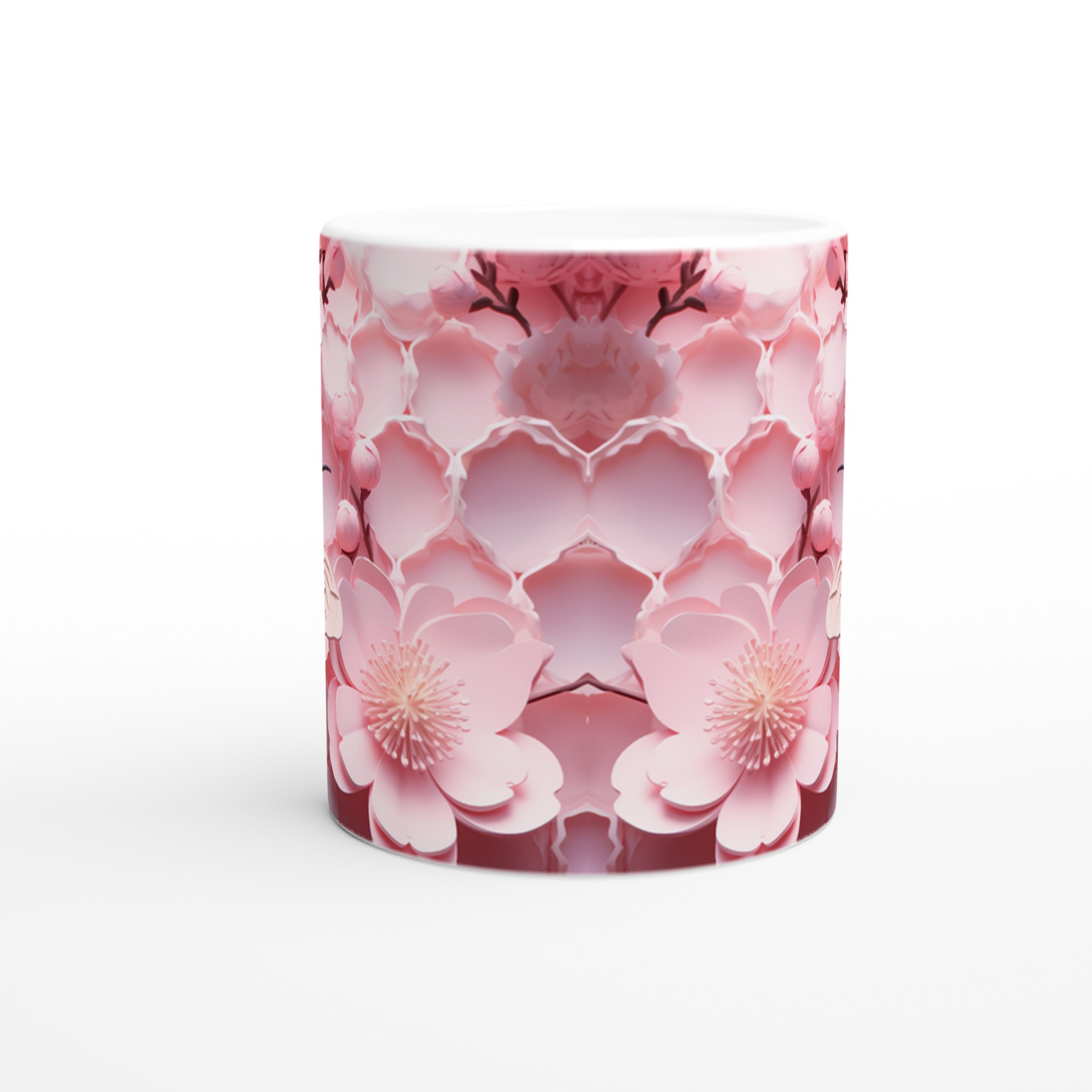 Pastellrosa Blomstermugg med Bin – 11 oz Keramikmugg för Vårkänslor & Naturnära Charm 8 579e661f-bbb7-4360-8c96-b46a0a97da54
