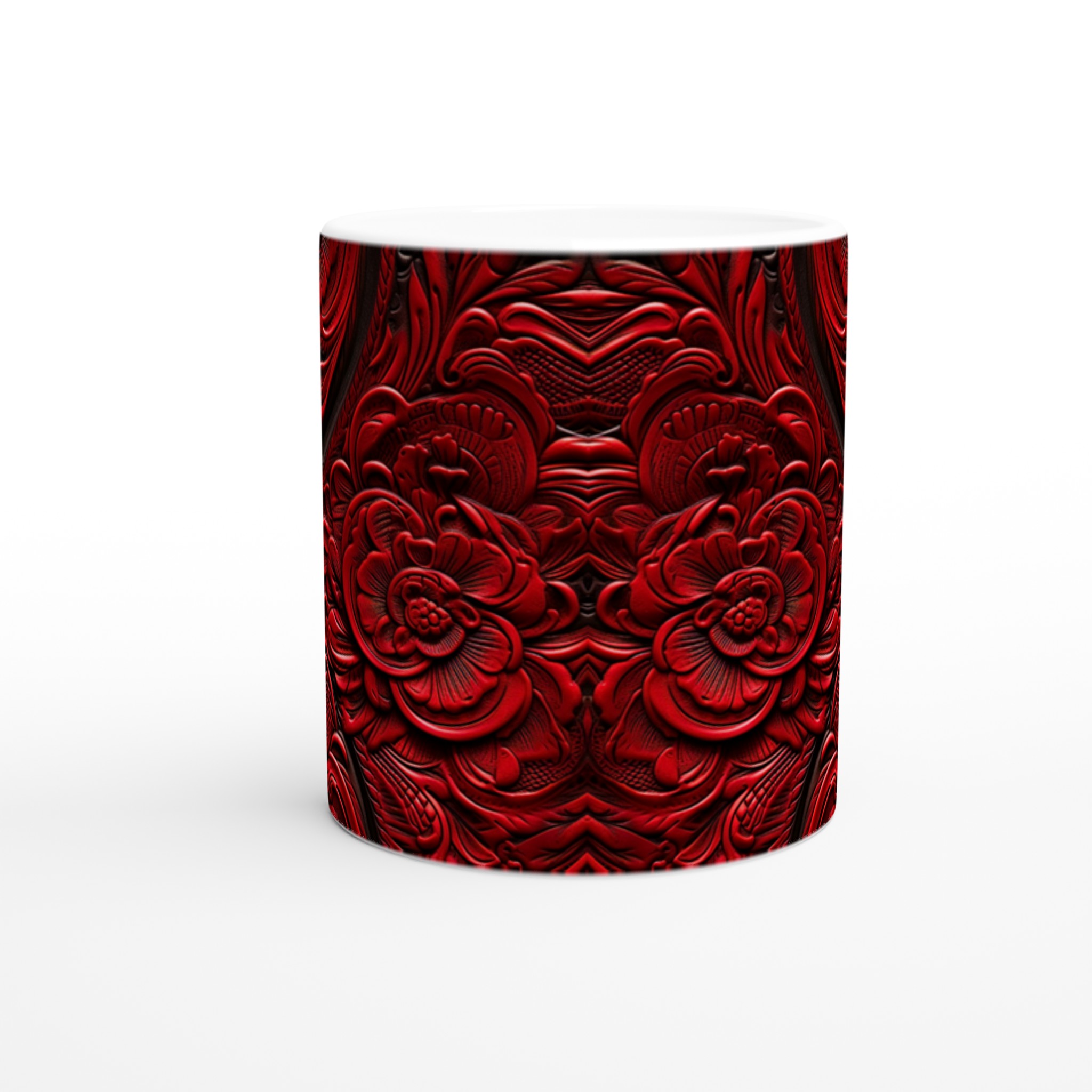 Red Floral Embossed 11oz Keramikmugg – Din Kaffestund i Lyx 8 585c42ee-7519-438b-a40f-e4005c5e7b6c
