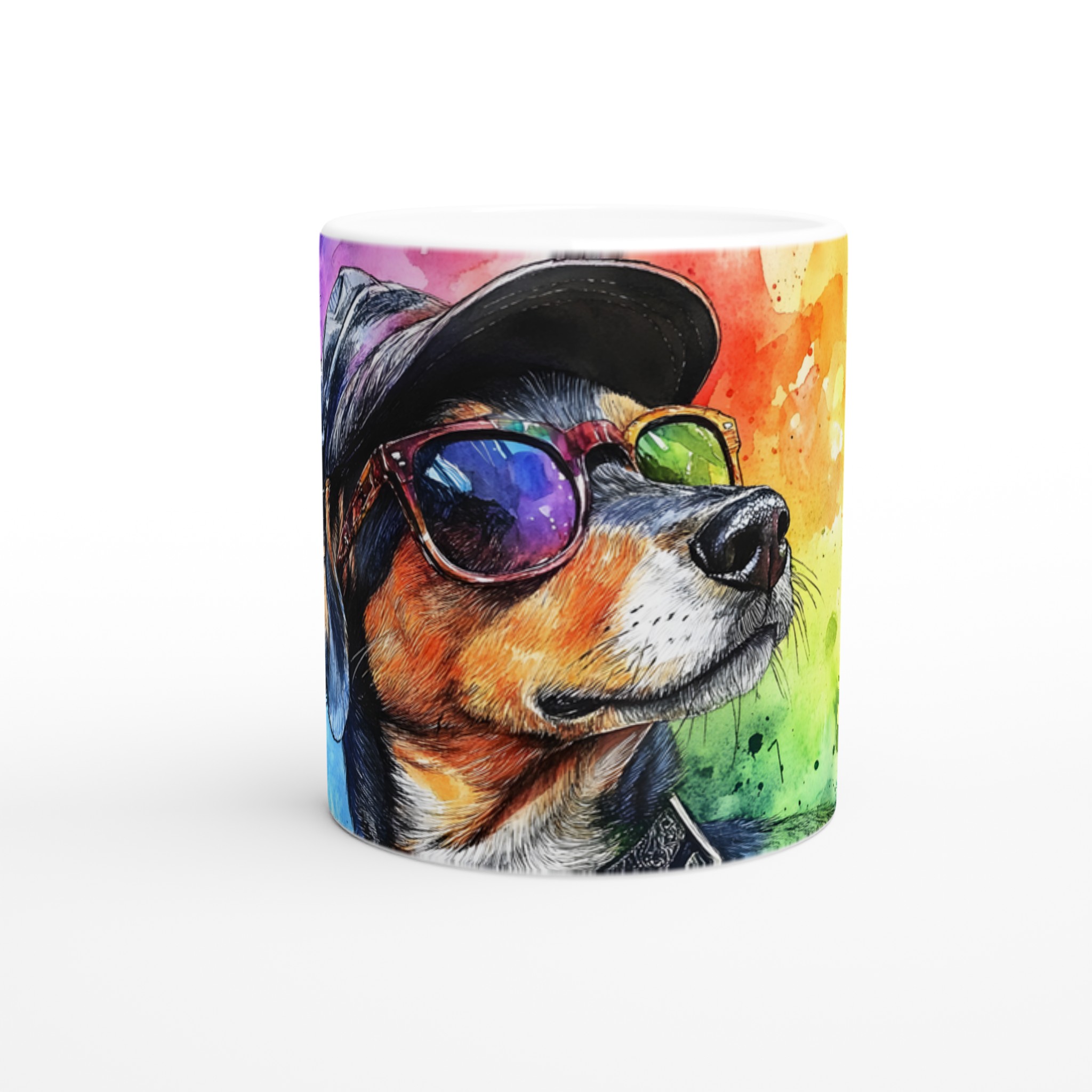 Cool Dog Watercolor Art Mugg – Färgstark 11oz Keramikmugg i ditt val av 7 nyanser 8 5865cd1d-3f1b-4743-ab84-9d009932feda