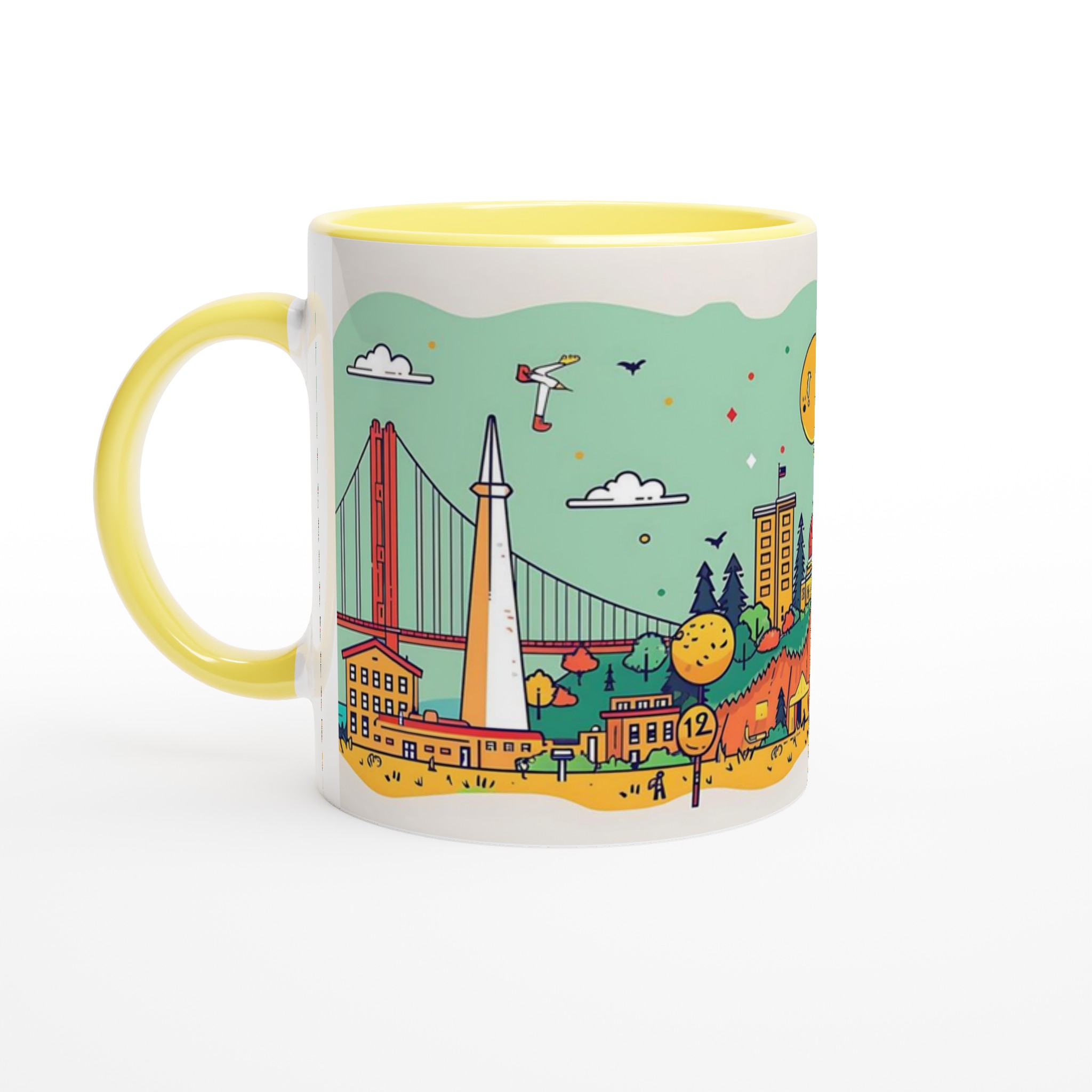 San Francisco Skyline Mugg – Charmig & Färgstark Keramikmugg, Välj din favoritfärg! 5 58a8c032-ada3-4795-8c79-091208447df7