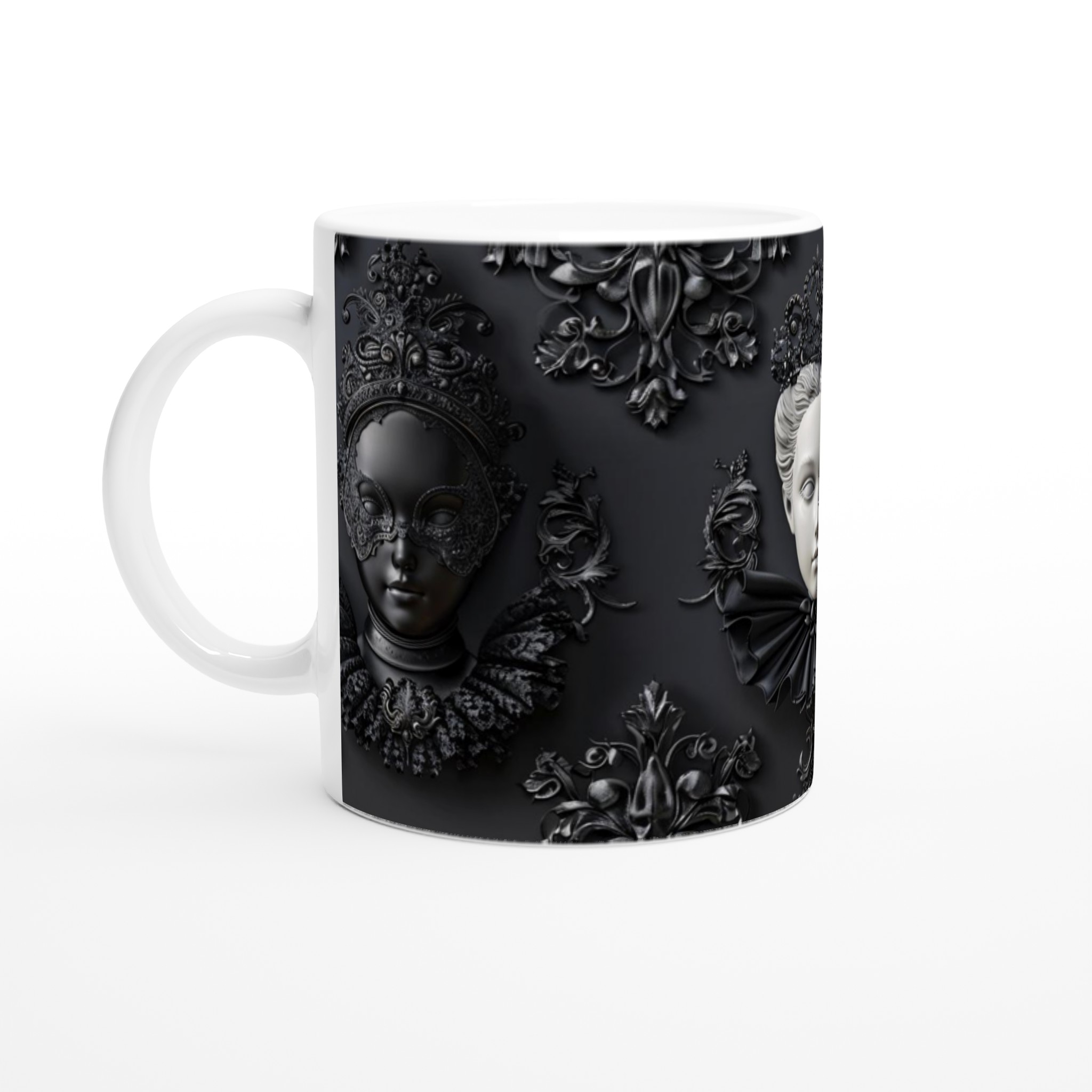 Vit 11oz Keramisk Mugg med Gotisk Elegans – Välj Bland Sju Djärva Keramiska Färger 1 5916a79e-41da-4208-b433-2c406795b1d9