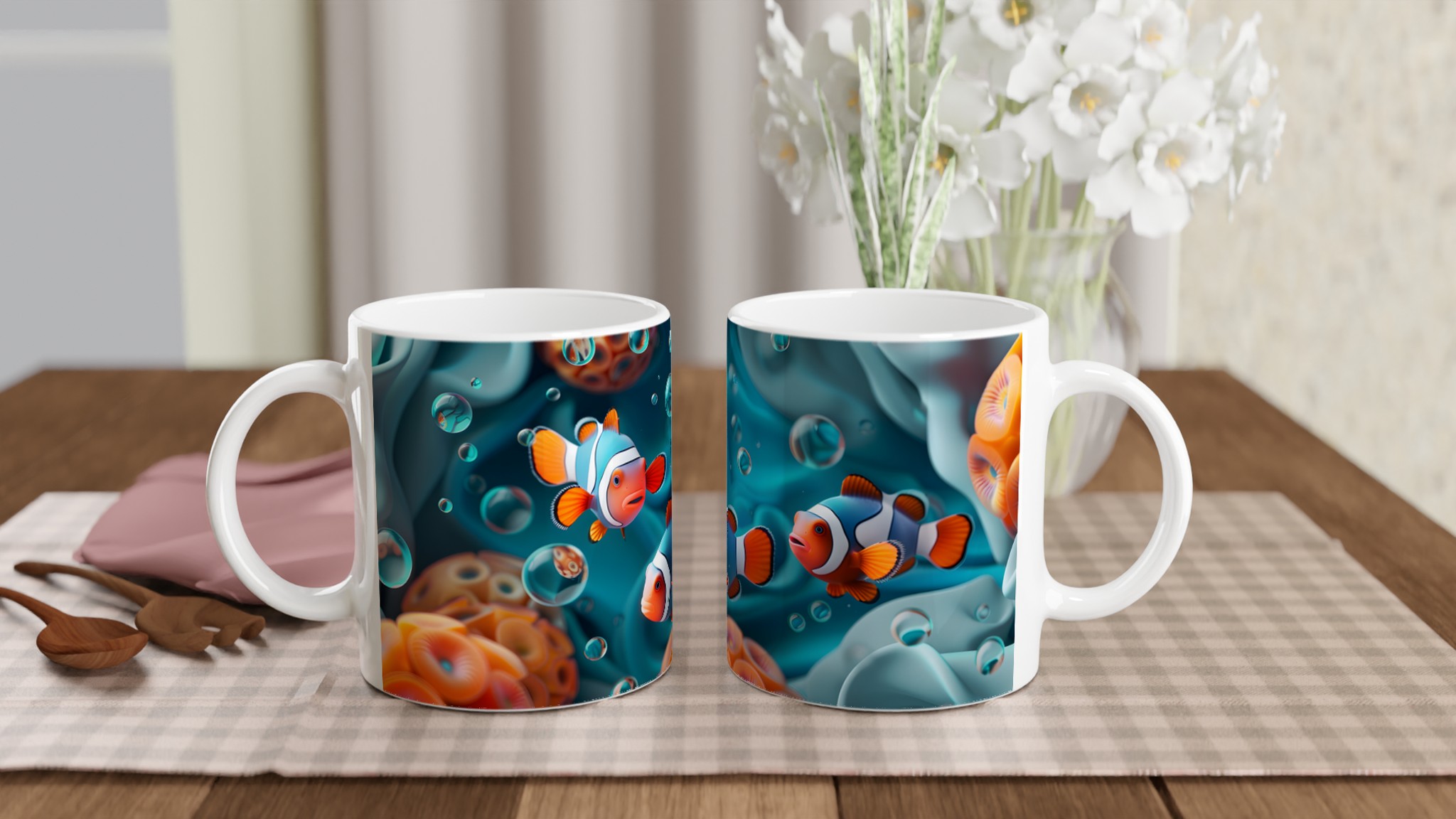 Marin Dröm 11oz Keramisk Mugg – Färgglad Klovfisk Design i Flera Färger 10 5919cd86-4e9c-4264-8c5b-92e61bb85443