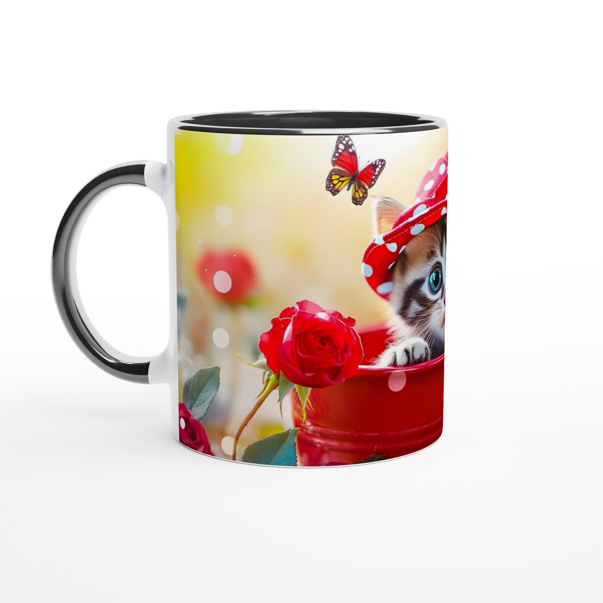 Söt kattunge i hatt 11oz Keramisk Mugg – Personlig design i 7 livfulla färger för kattälskaren 7 59c83788-afa6-4e93-b292-dffa12fa501e