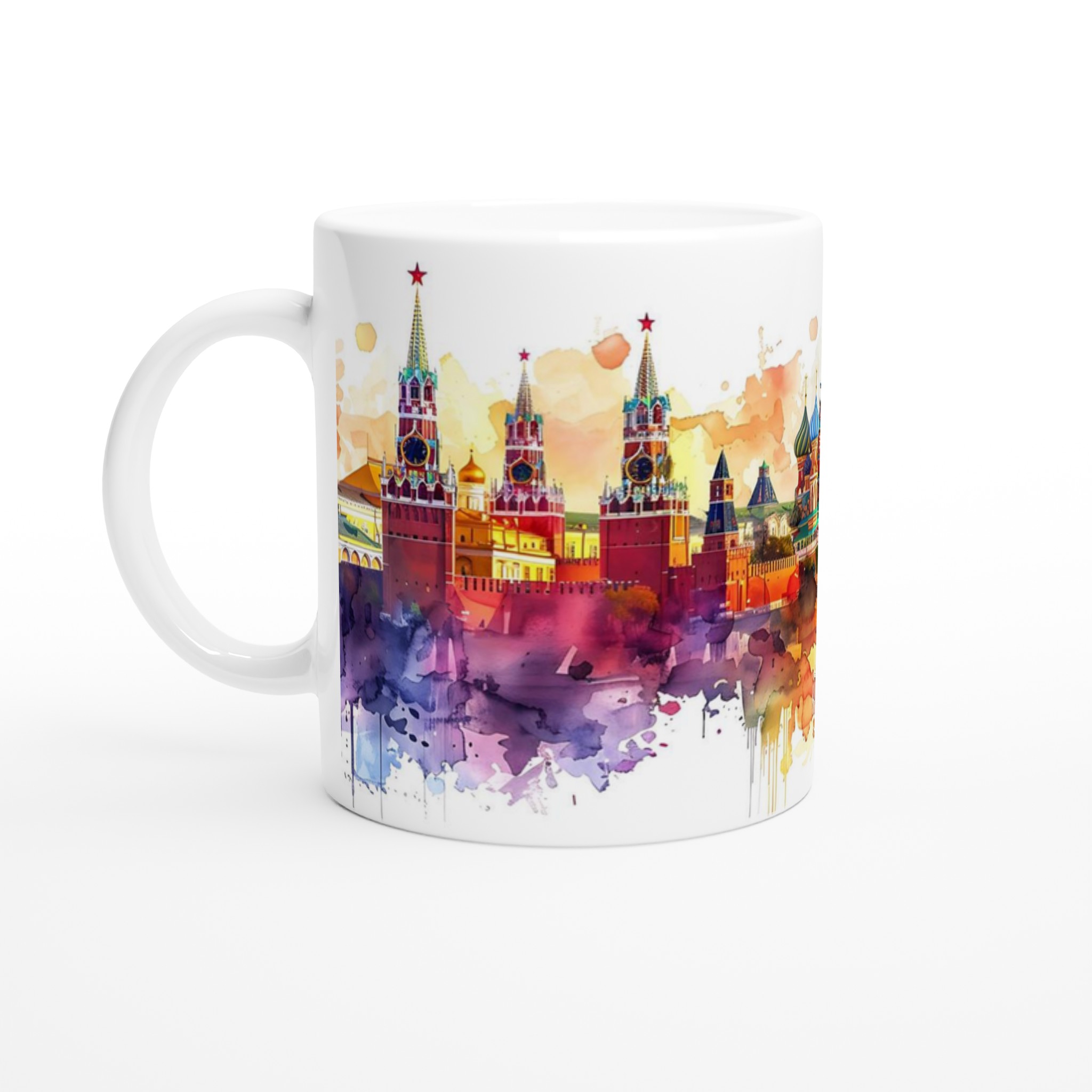 Färgsprakande Kreml: 11oz Keramisk Mugg – Konstnärligt Akvarelltryck i Valfri Färg 1 59d23672-f498-4445-986a-d730aca2afac