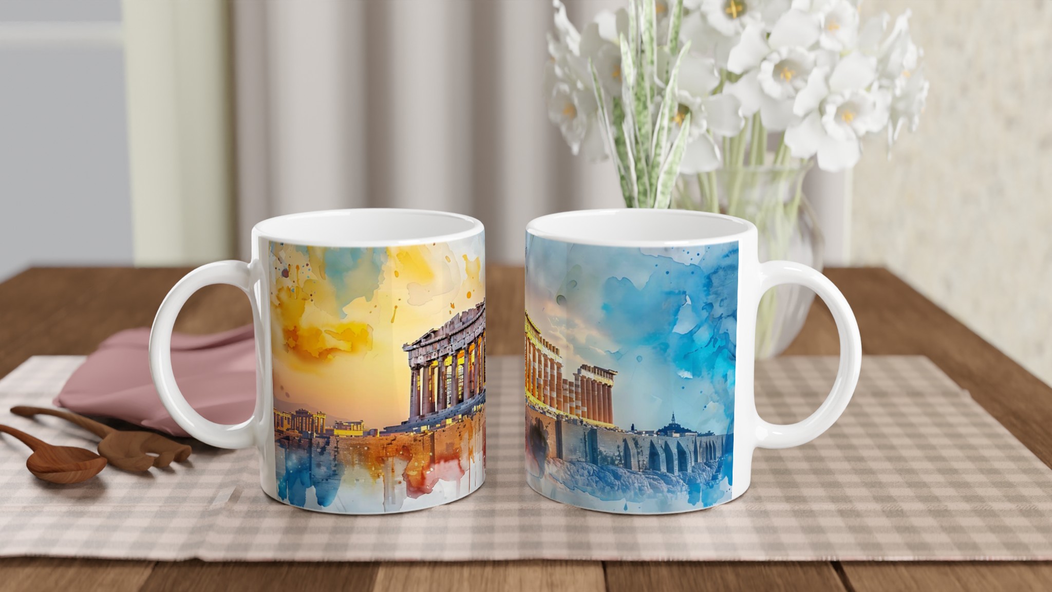 Aten Akropolis Vattenfärgsmugg – 11oz Keramikmugg i ditt val av sju livfulla färger 10 59e03525-53a0-4248-995c-ef98534ddb1e