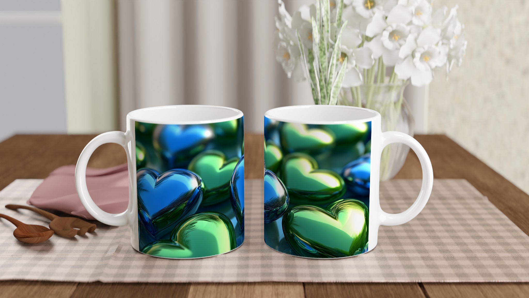 Kärlek i Blått & Grönt: Personlig 11oz Keramisk Mugg 10 5a50f7eb-d46e-46a1-9296-624cdcec5c2e