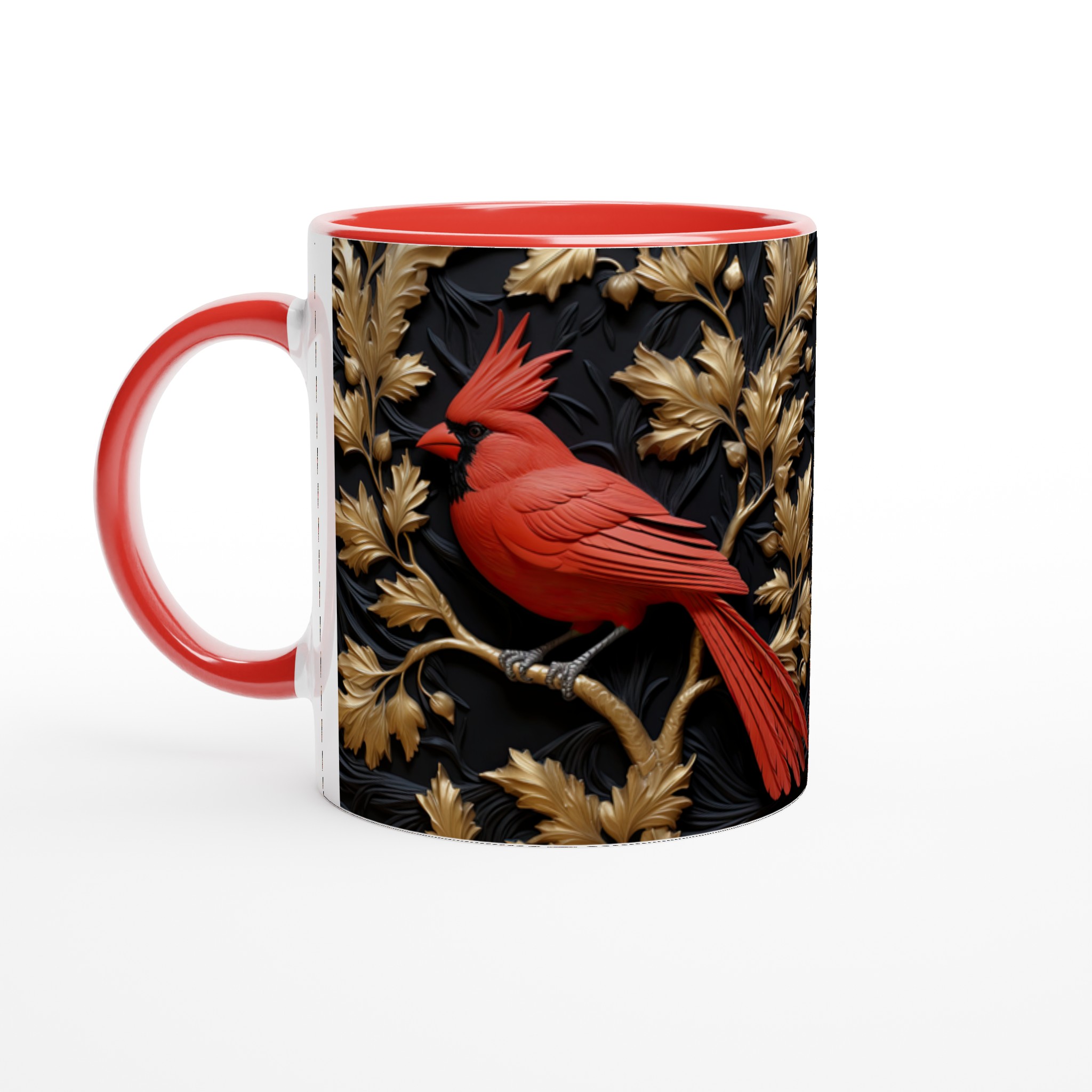 Elegant Vit 11oz Keramisk Mugg med Klassisk Rödhakad Domherredesign i Sju Färgval 2 5a562dad-8ef3-4c87-a7a7-ed5cc54729b5