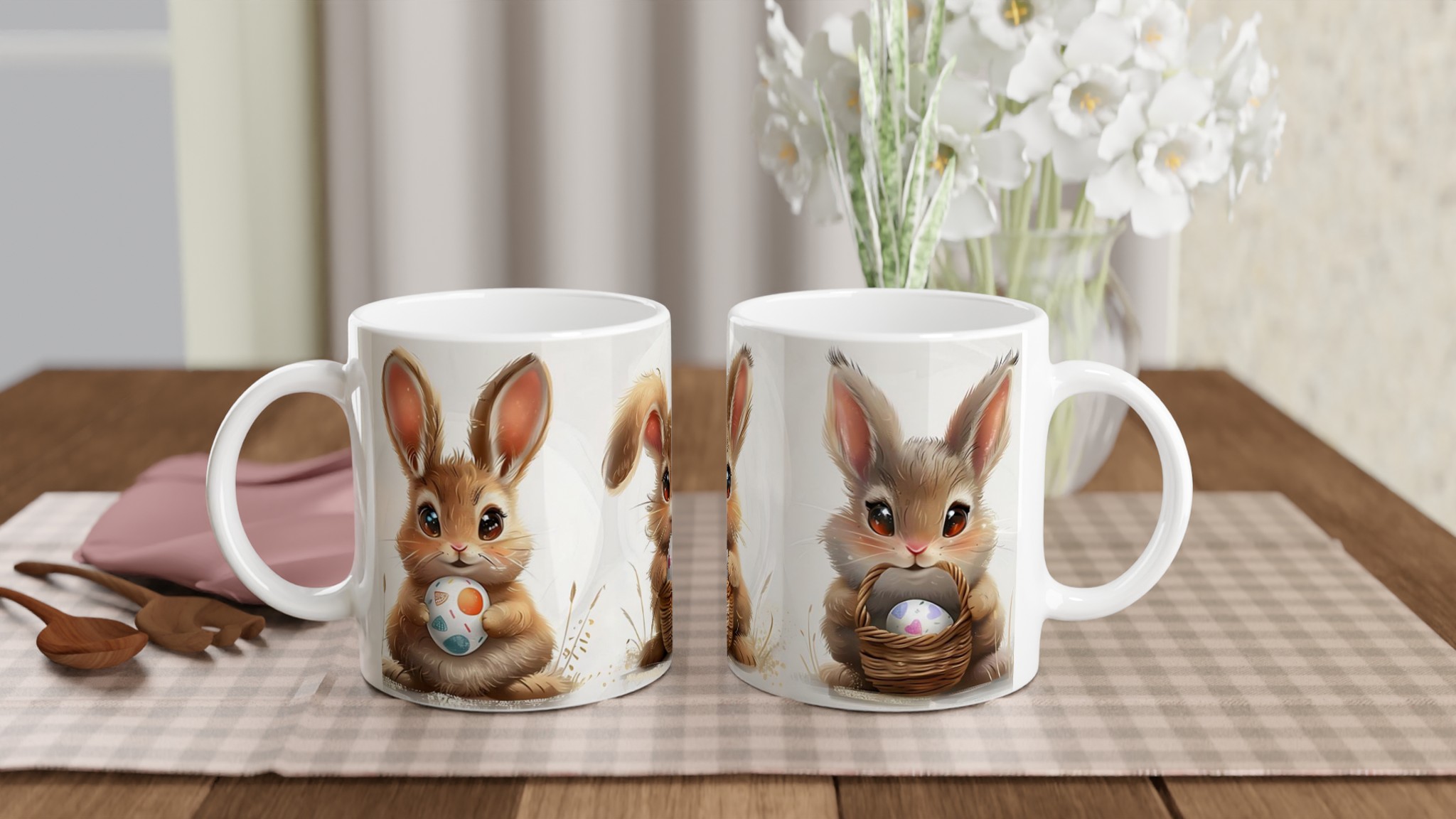 Påskharar med ägg – Söt 11oz Keramikmugg i ditt val av sju färger 10 5ad302da-24d6-4e84-8ad4-36b9e967e915