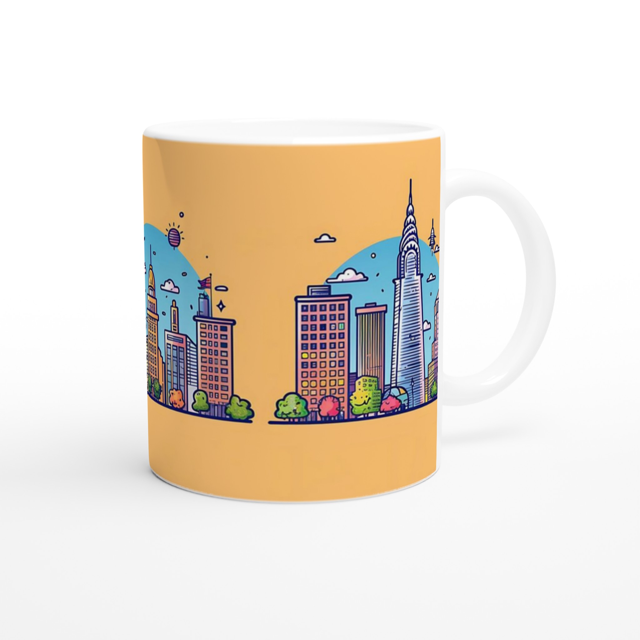 New York City Ikoniska Landmärken Mugg - Färgstark, Rolig & Personlig Keramikmugg 9 5aef2d6c-8741-4fed-8e4d-2dd5e0740dbf