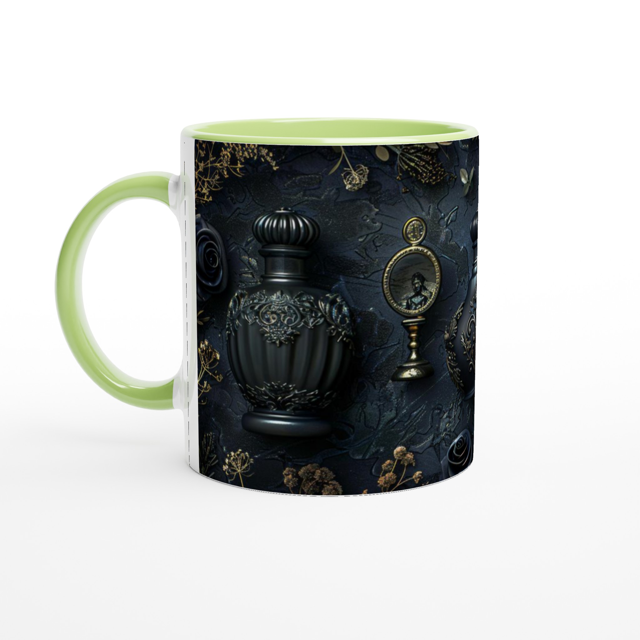 Vit 11oz keramisk mugg med elegant barockinspirerat motiv i flera färger 3 5af8c274-81e0-4ea1-9774-ed7702f4cfda