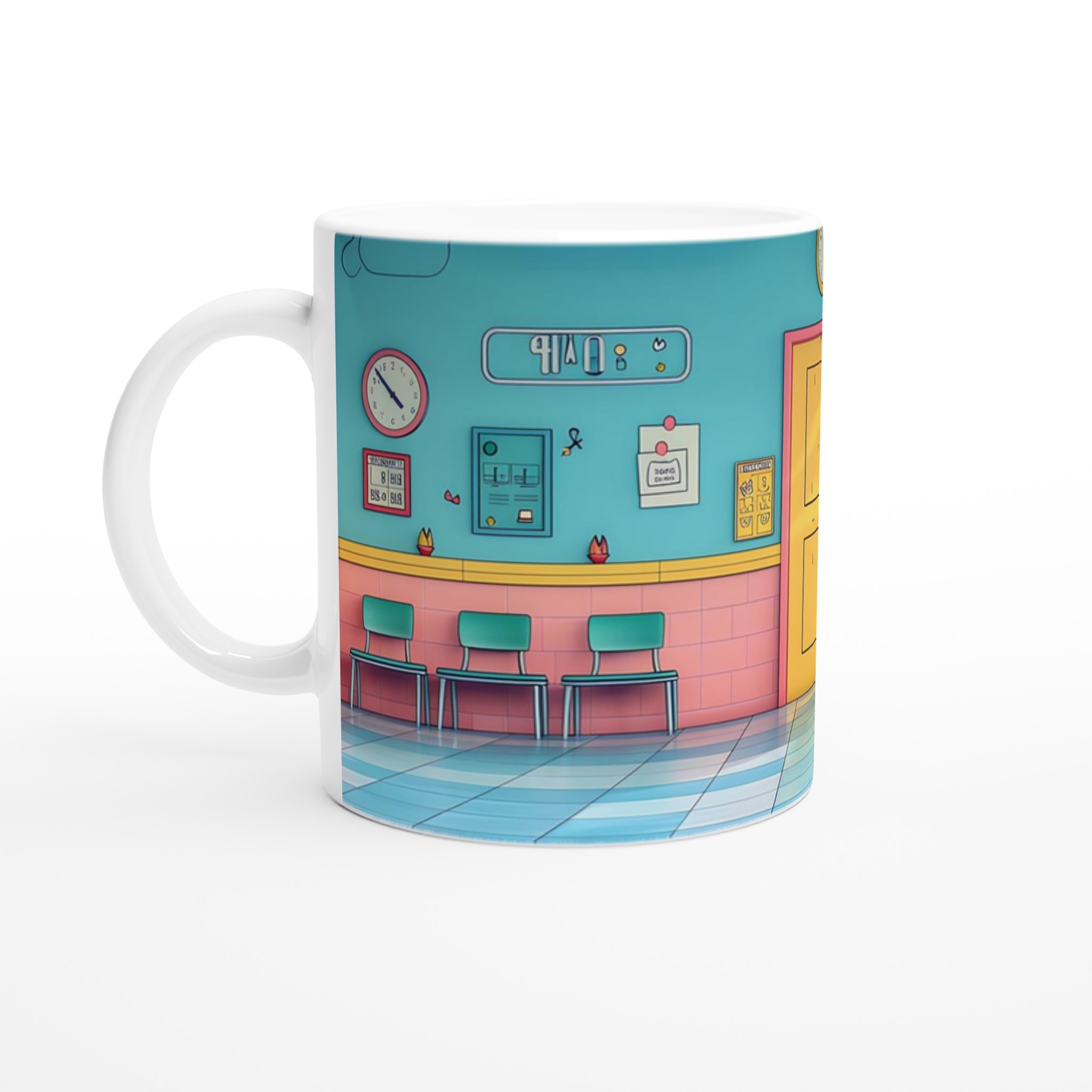 Retro Pastell Mugg – 11 oz Keramikmugg i lekfull design för kaffe och te 1 5b034bec-e889-41c0-9dd9-162508fef305