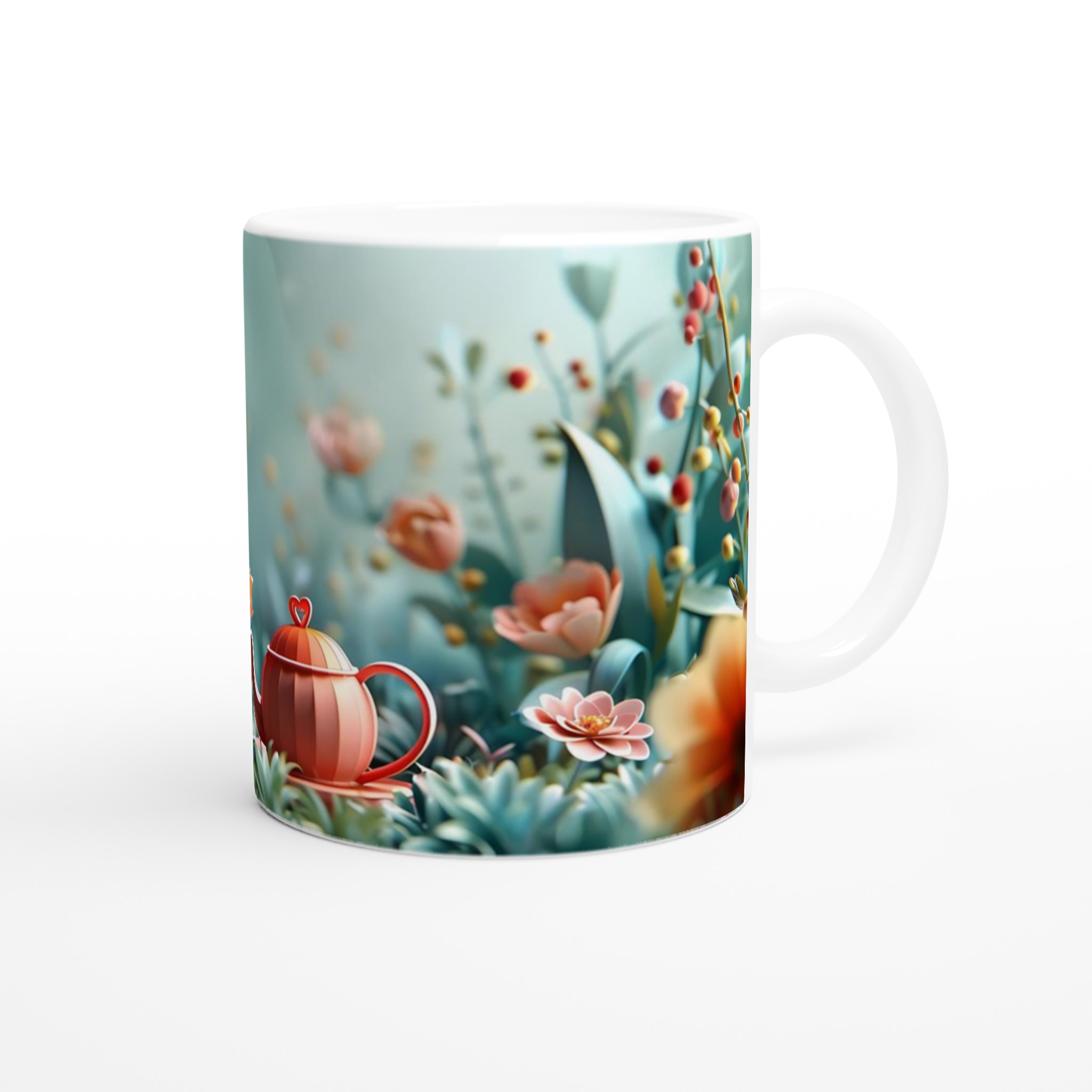 Förtrollande Blomsterträdgård 11oz Keramisk Mugg – Drick med Stil i Sju Levande Färger! 9 5b531c6d-8725-4264-a68b-ef476ab108a3