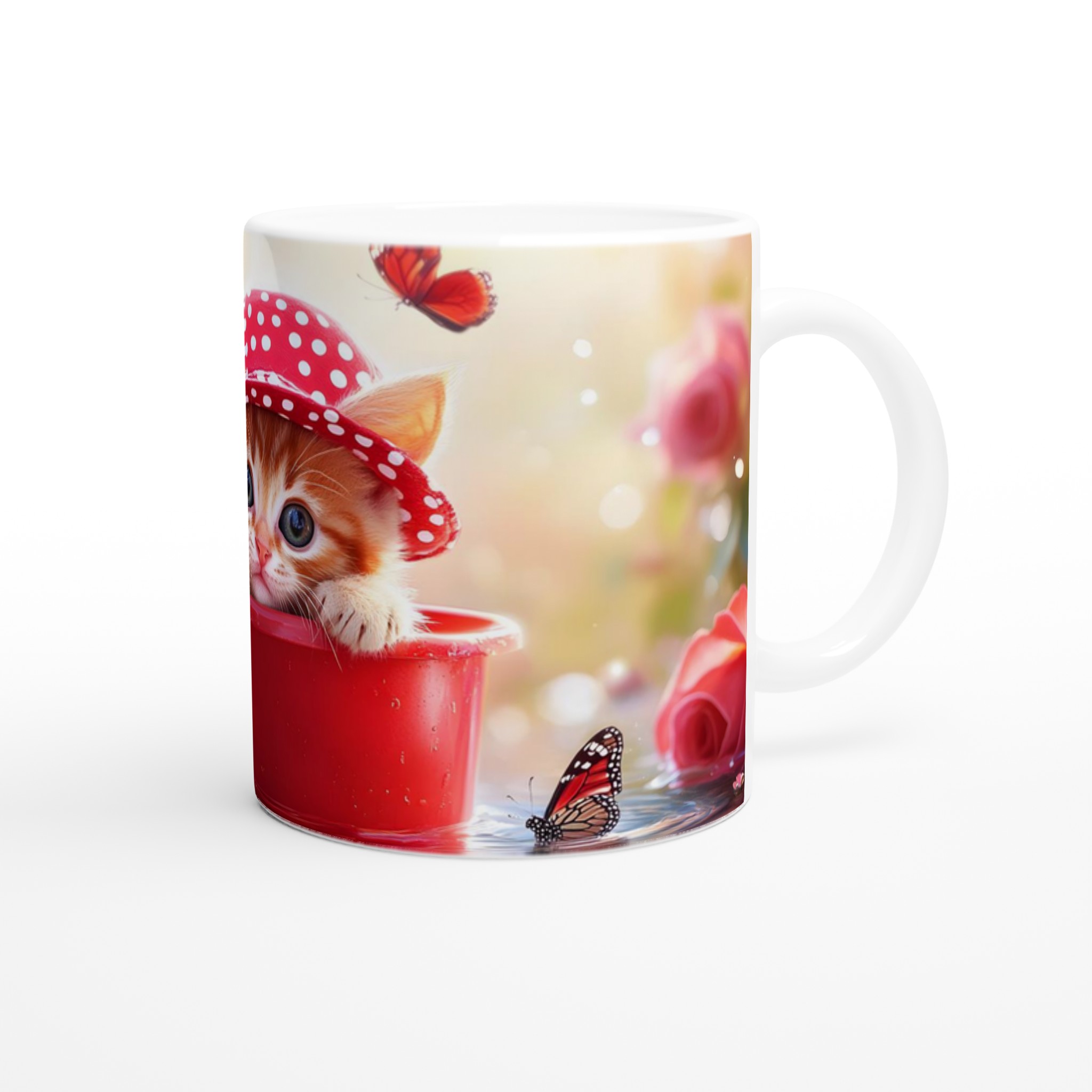 Söt kattunge i hatt – personlig 11oz keramikmugg i ditt val av färg 9 5b672ca3-9839-4a4c-a376-a4e6c0a0c630
