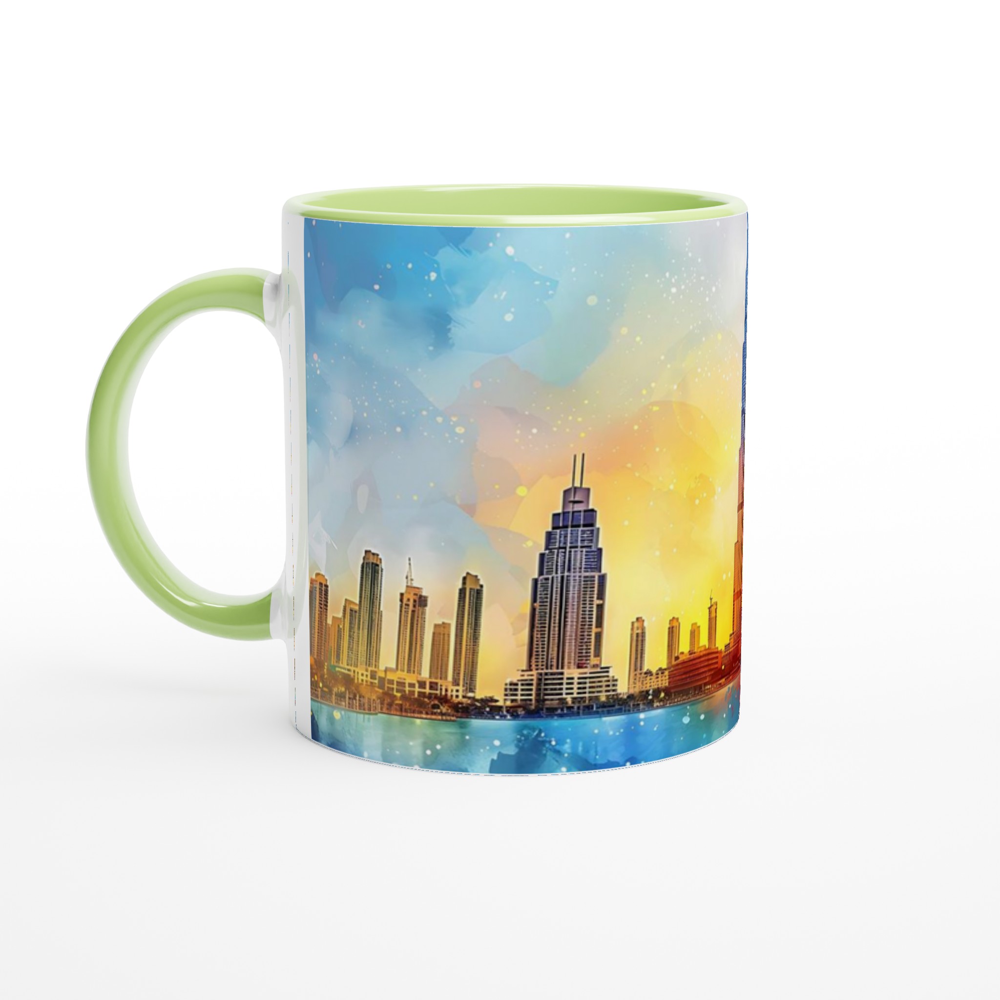 Dubai Skyline Watercolor Mugg – Färgstark Keramikmugg 11oz 3 5b85aabf-e9aa-4982-baae-30659ee1454a