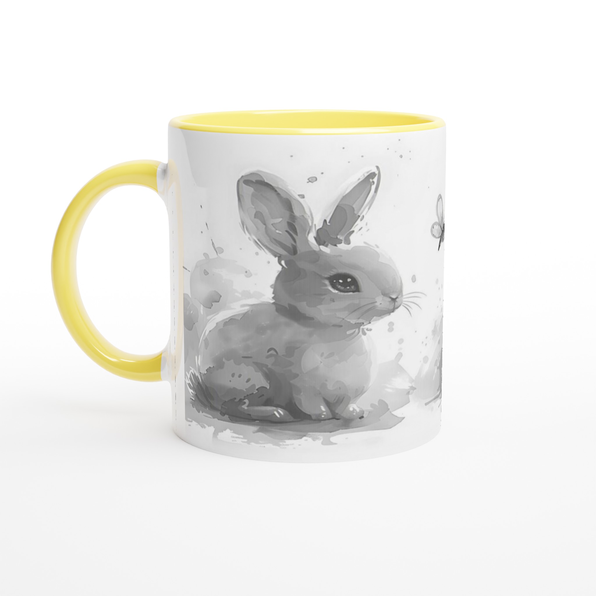 Söta Akvarellkaniner Mugg - 11oz Keramikmugg i ditt val av färg 5 5ba67d26-df03-488a-8668-faa2b6c905f7
