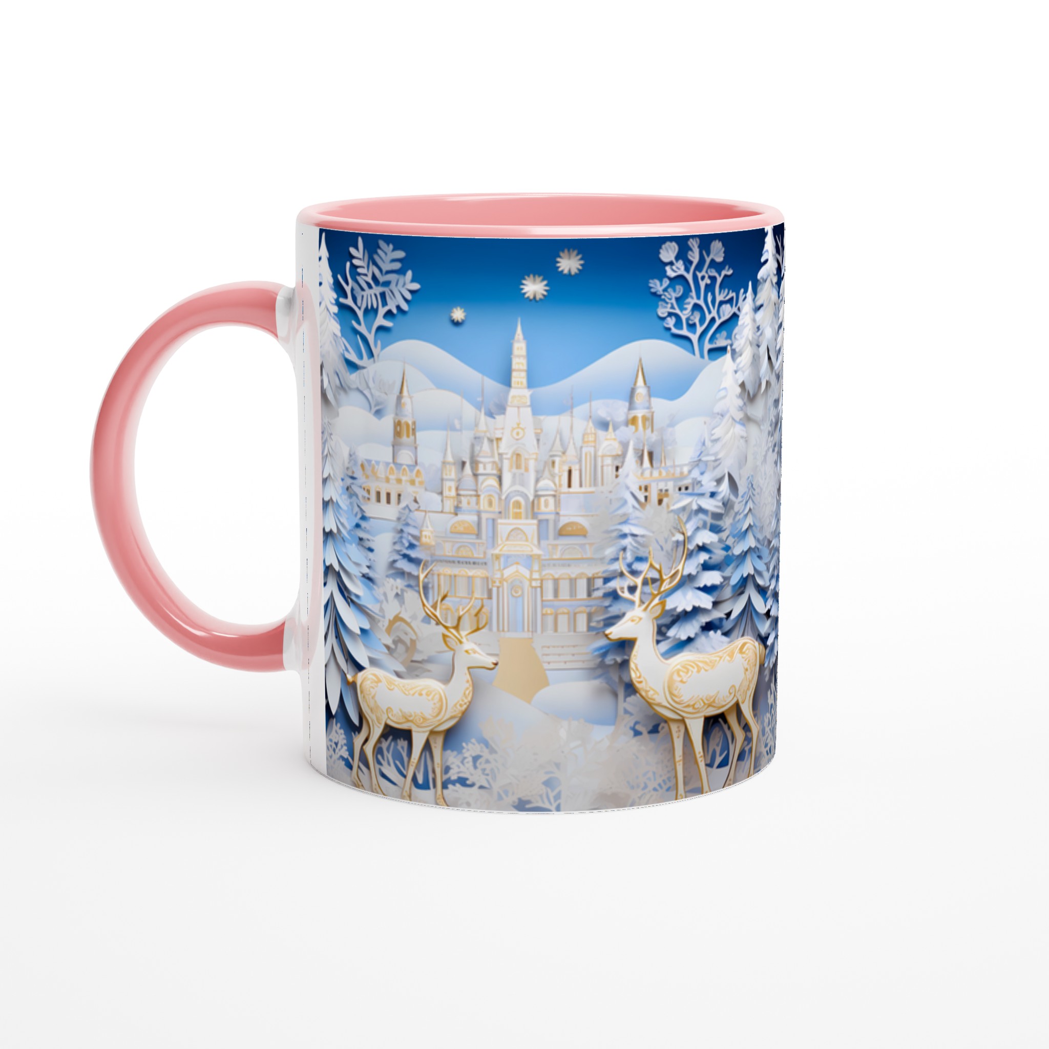 Vinterlandskap Magi Keramikmugg – Din Kaffestund med Snötäckta Granar & Eleganta Rådjur i Valfri Färg! 6 5bb5a5e5-1048-4970-a7b2-da83983f0262