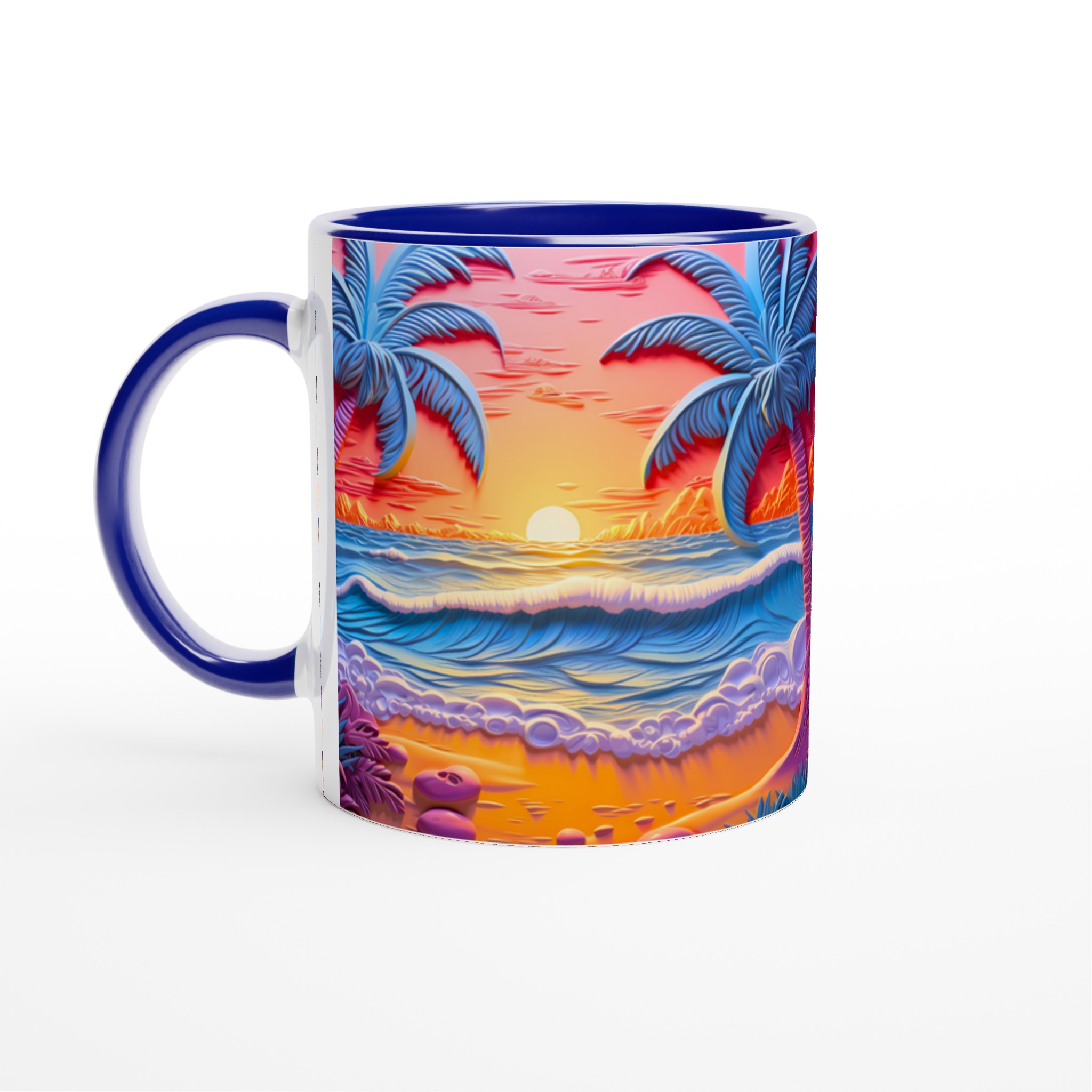 Tropisk Drömmugg – 11oz Keramikmugg med Pastell Palmstrand & Solnedgång 4 5bcc59d4-2c97-4909-b7ce-e8fc9dc73165