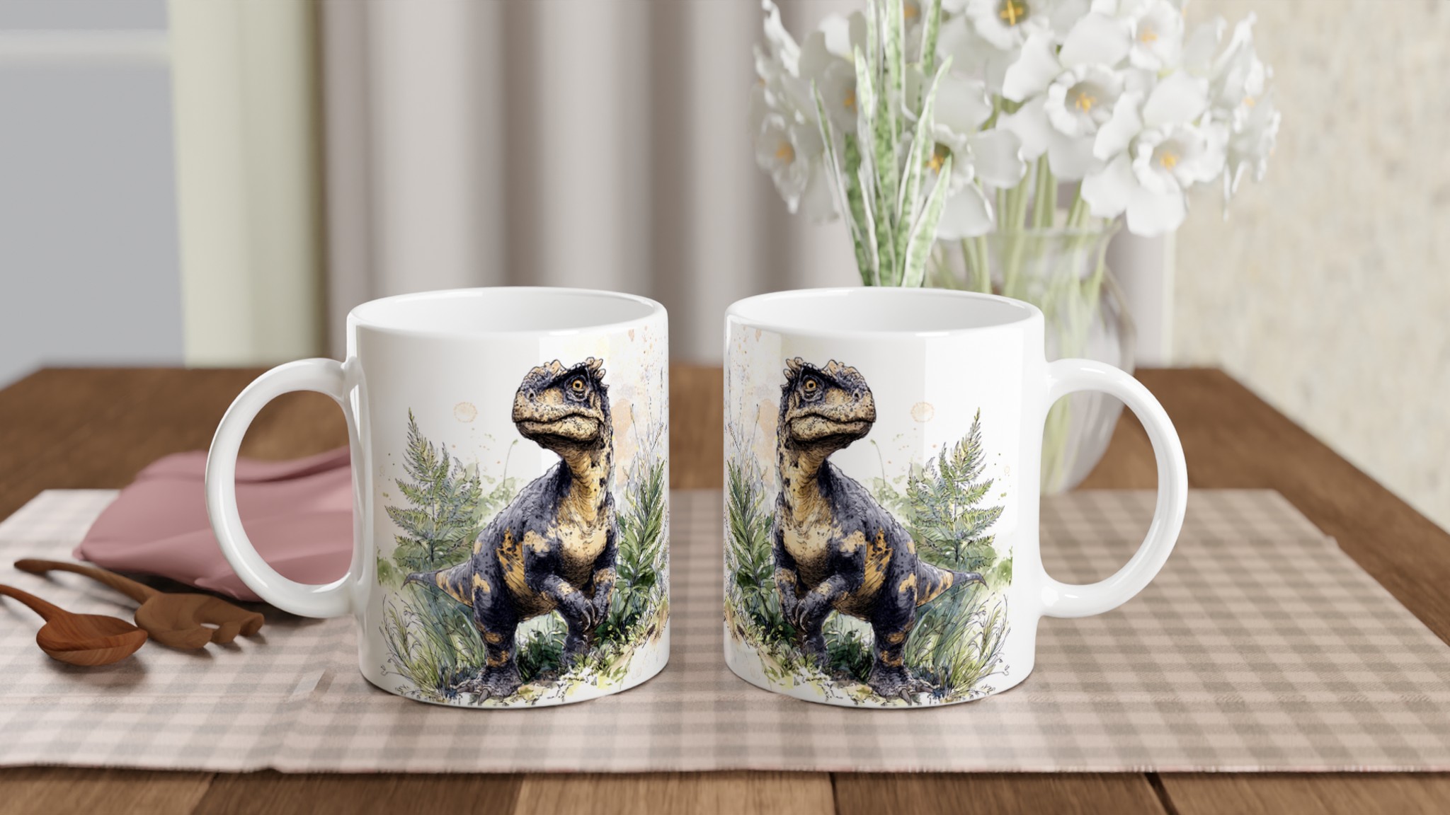 Förhistorisk Charm: Dinosaurie Akvarell Mugg - 11oz Keramikmugg för Dinosaurieälskare i 7 Färger 10 5be37928-b950-4cb2-8507-c0485b1ca6fe