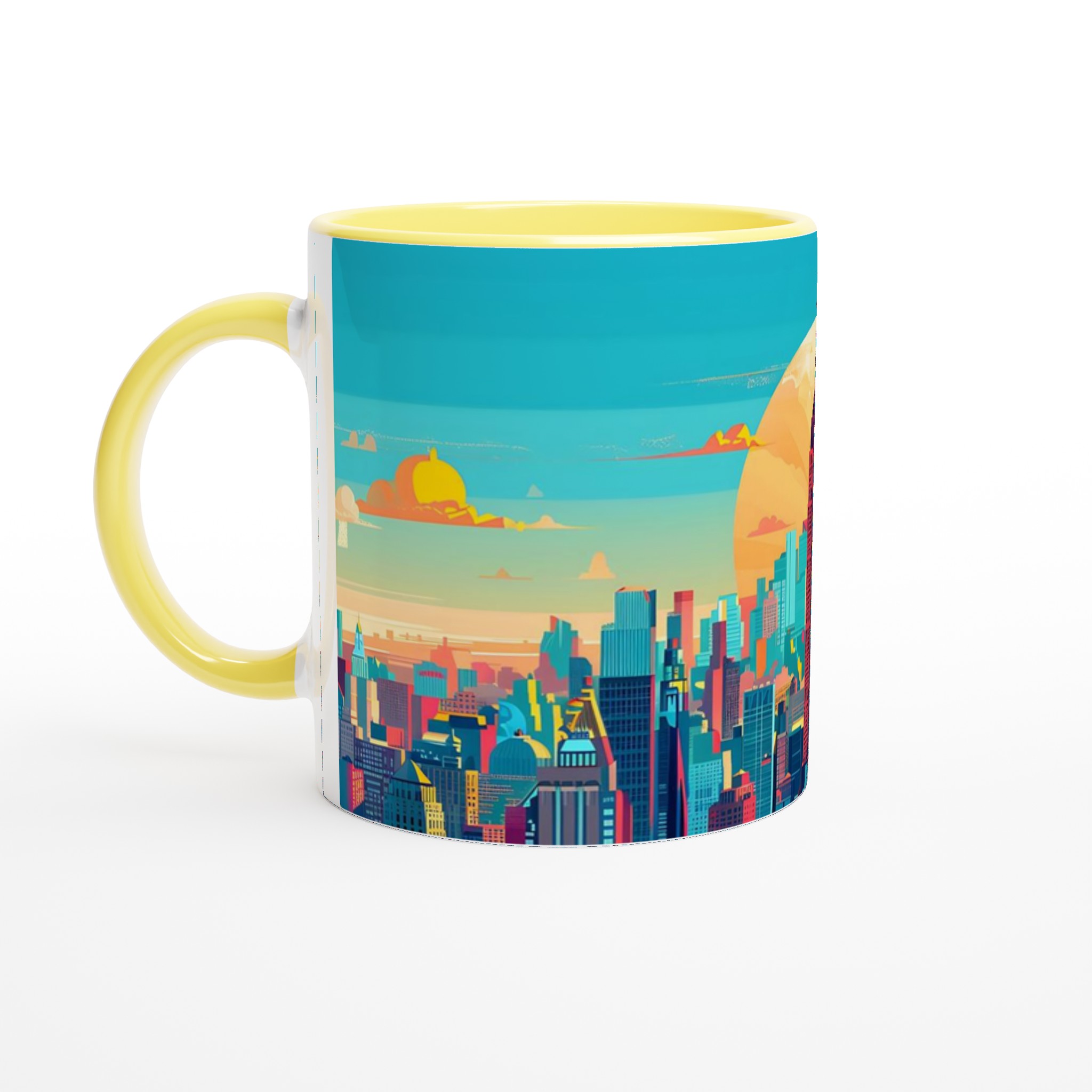New York City Skyline Kaffemugg – Färgstark, Pop Art-inspirerad Keramikmugg (11 oz) 5 5c5c7e3a-6286-4873-8e89-6fd45b991da1