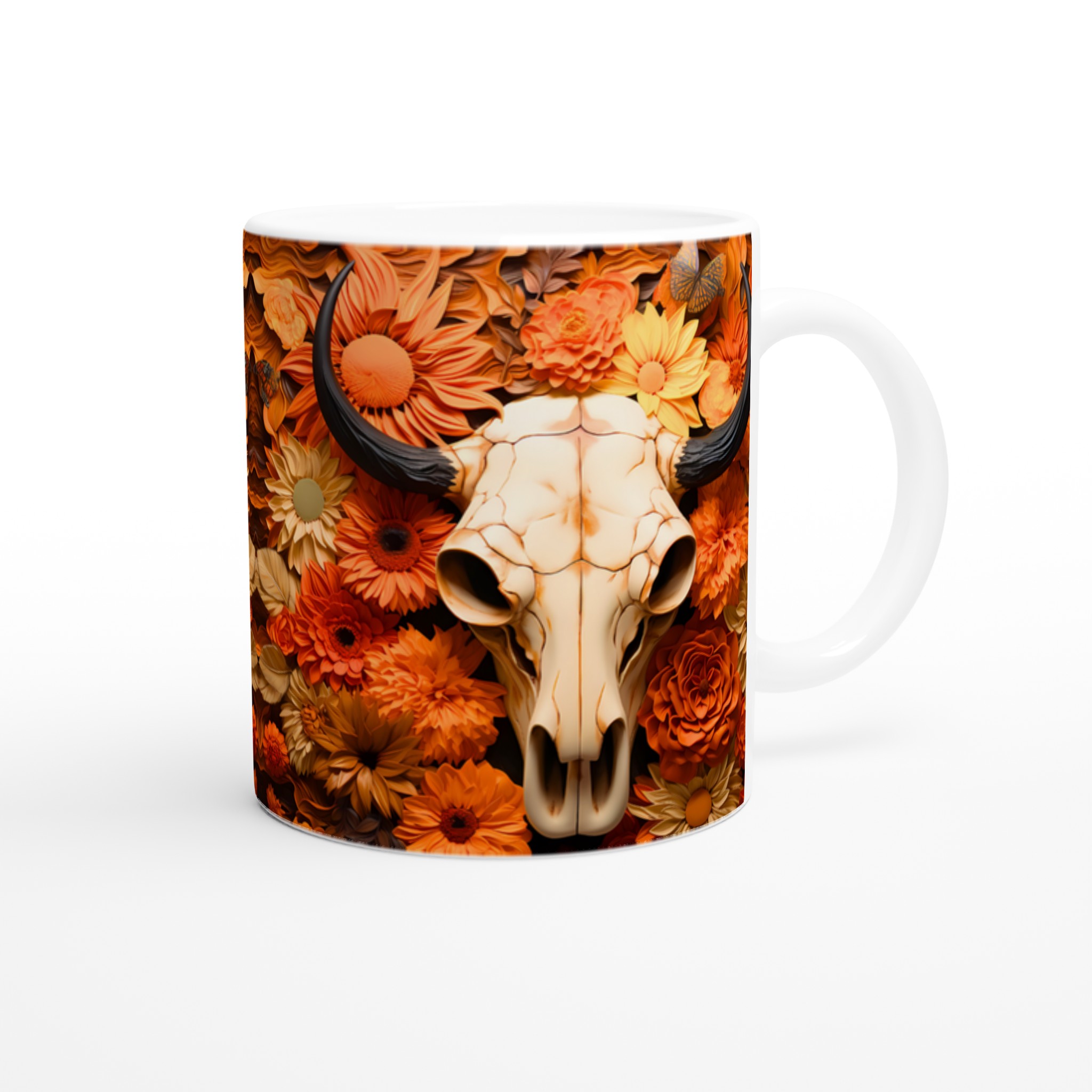 Bohemisk Blomster & Buffalo Skalle Keramisk Mugg – 11 oz Premium Design för Kaffeälskare 9 5c69ab27-efa0-4089-9f5b-918ecc7a773c
