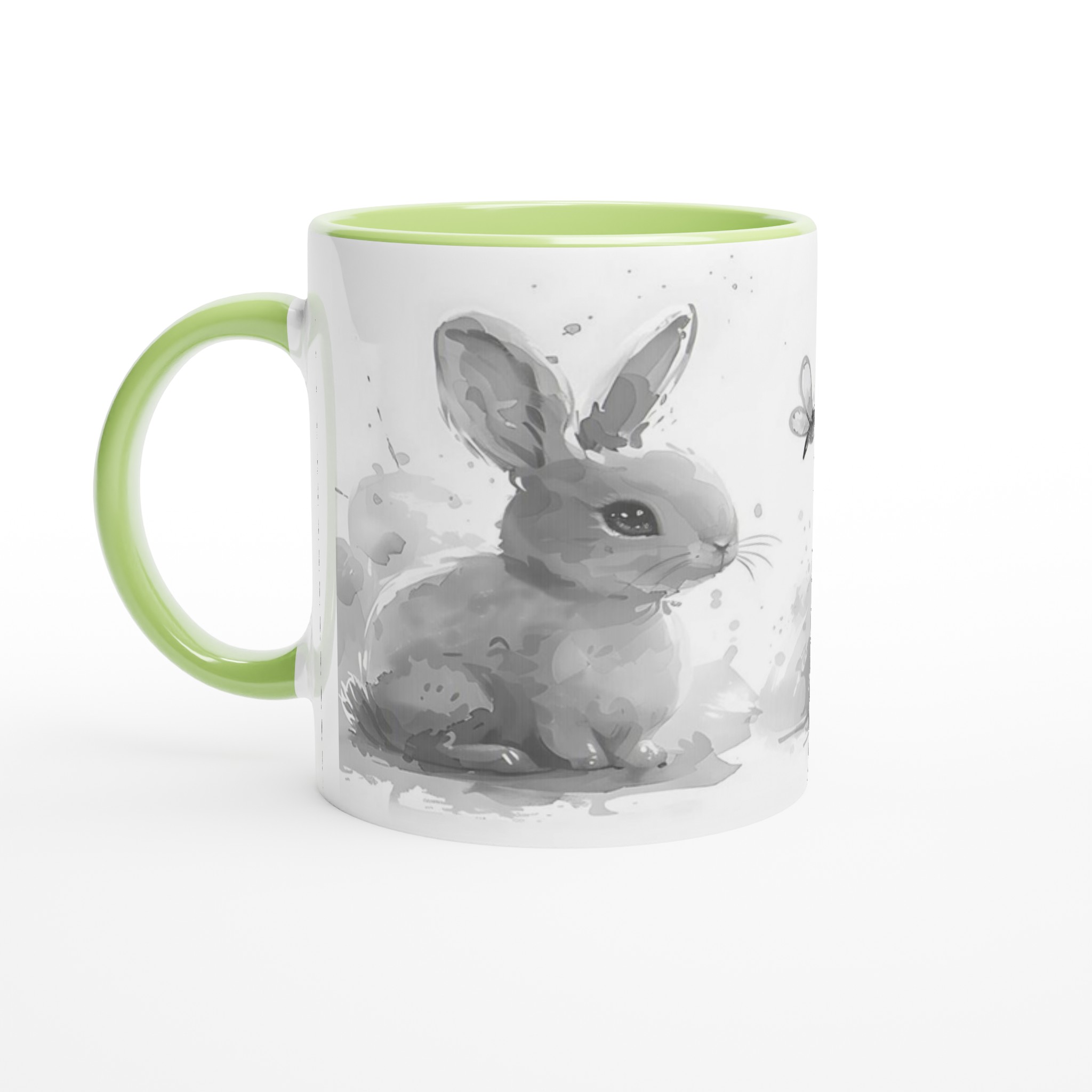 Söta Akvarellkaniner Mugg - 11oz Keramikmugg i ditt val av färg 3 5cb22cc3-36ff-46da-814e-c5dec1e66733