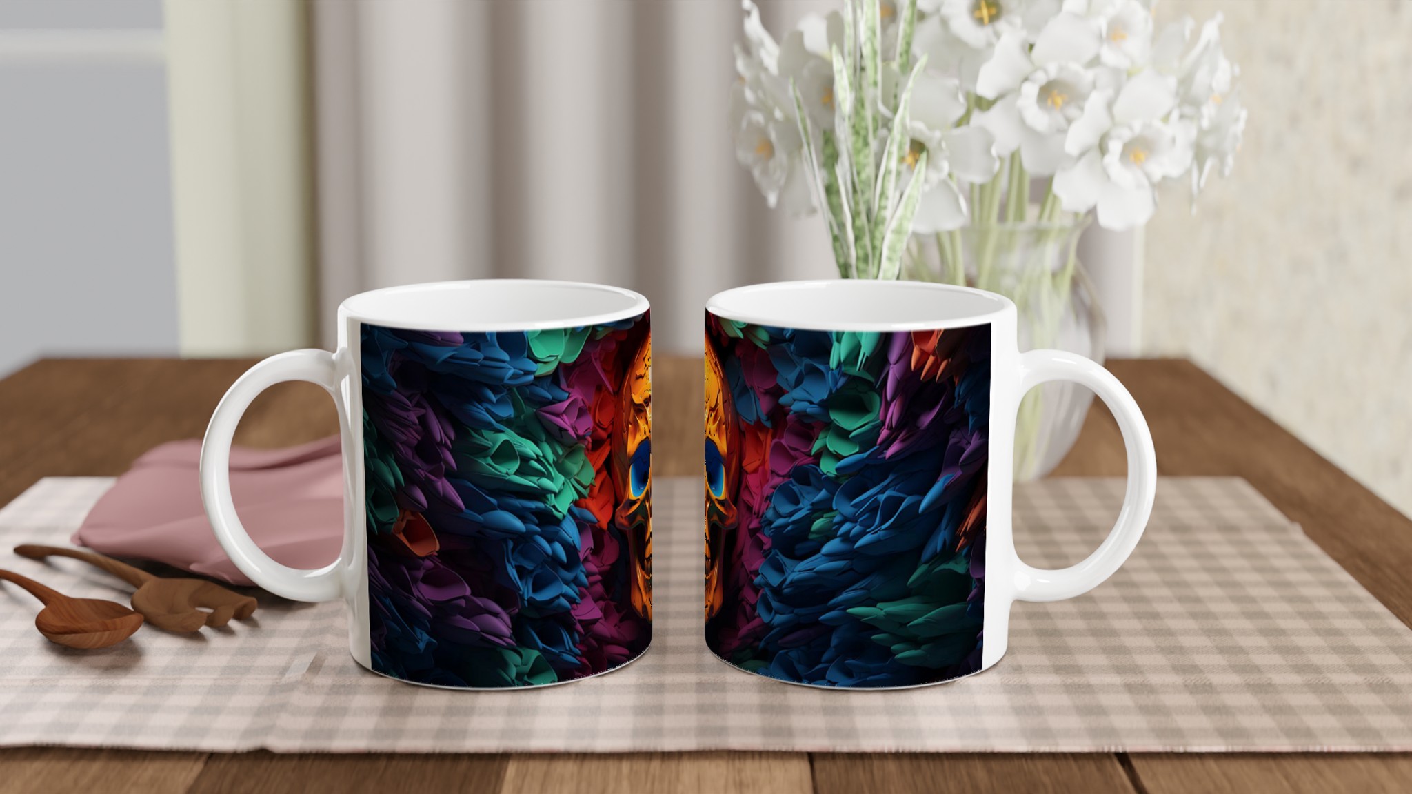 Neon Skull Design 11oz Keramisk Mugg – Välj bland 7 Livfulla Färger för Din Kaffestund 10 5cc3113e-2511-4db3-b22b-b30013233279