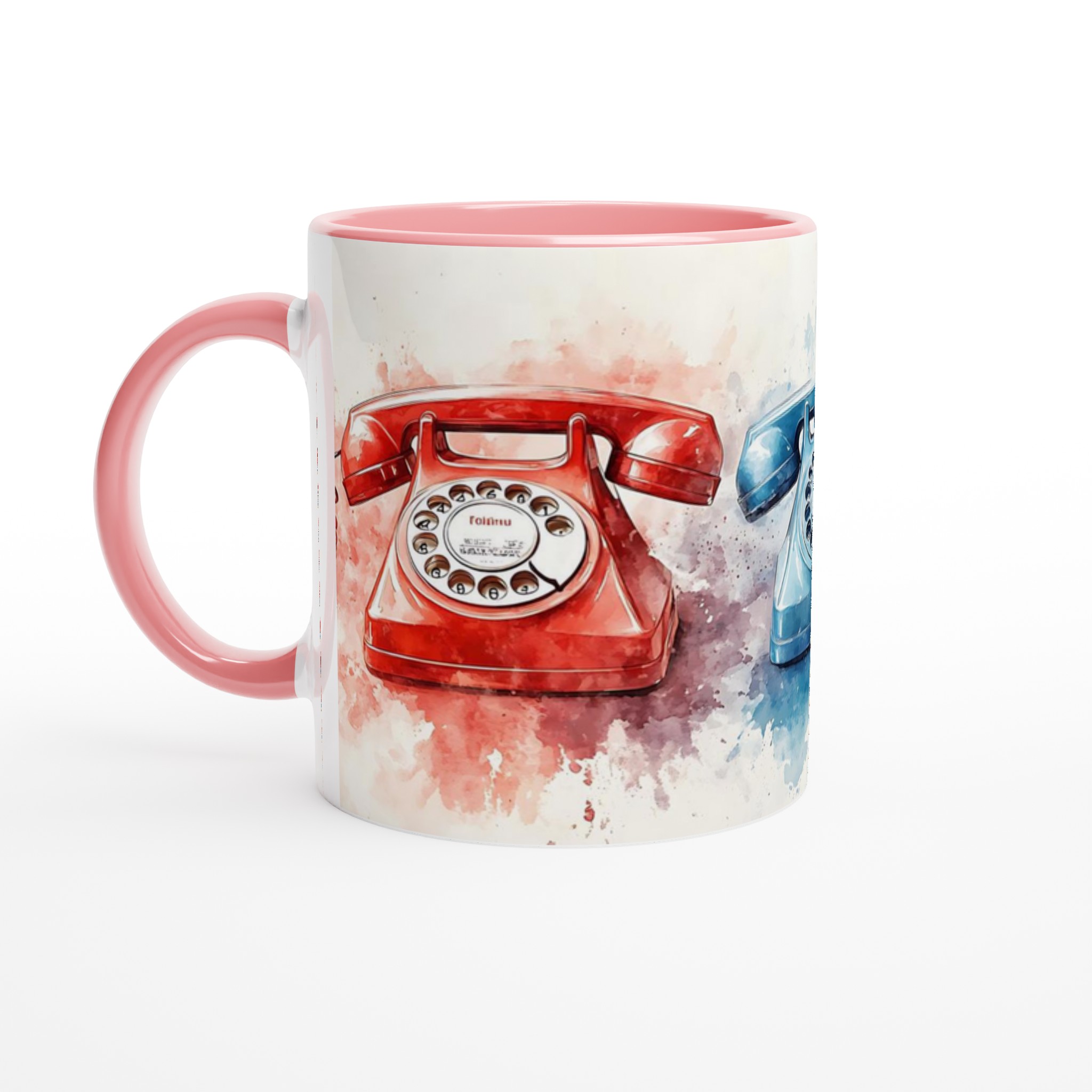 Retro Telefon Konst Mugg – Vintage Charm i Akvarell | 11oz Keramikmugg i Flera Färger 4 5d2abce7-b8fc-4490-a838-b8ad5f261972