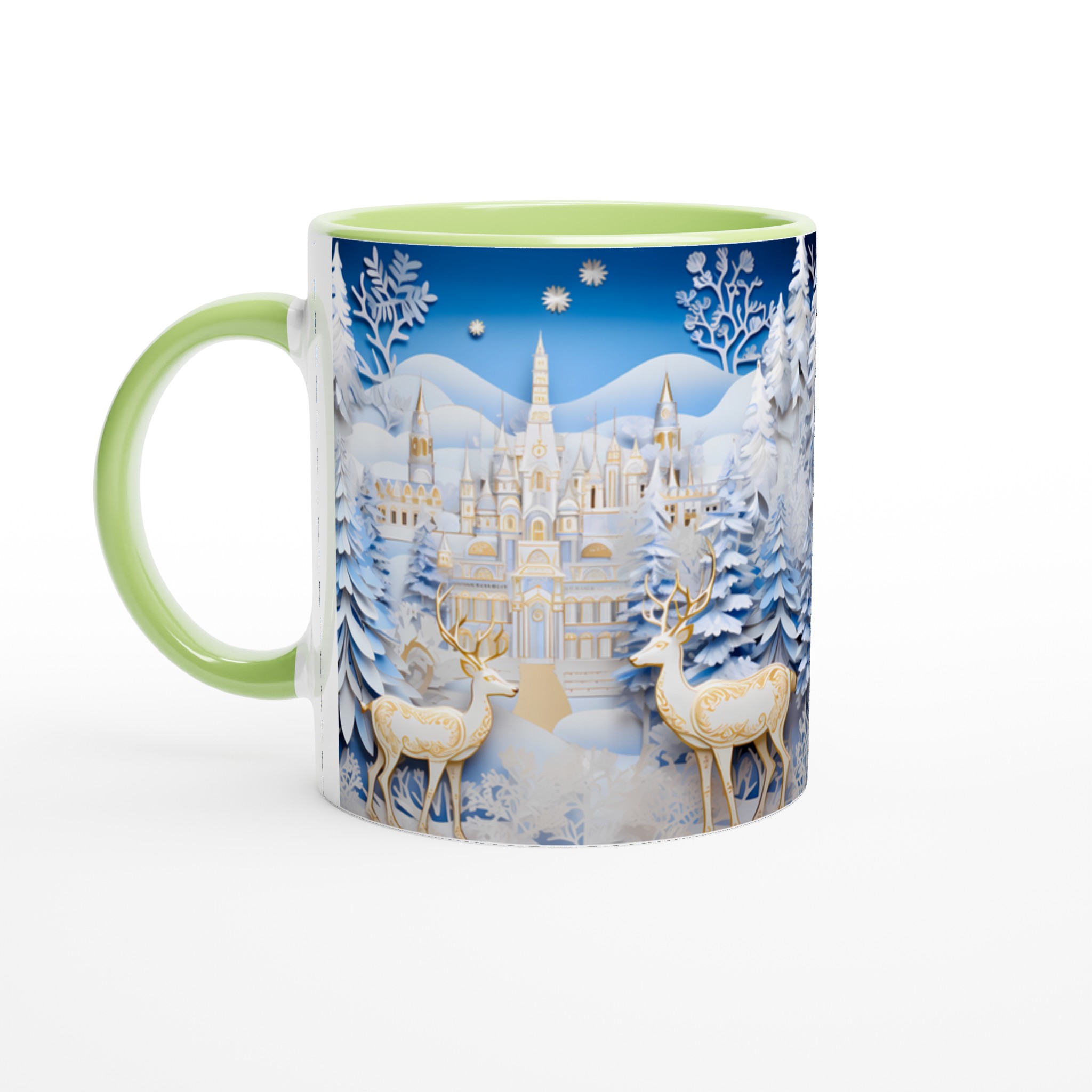 Vinterlandskap Magi Keramikmugg – Din Kaffestund med Snötäckta Granar & Eleganta Rådjur i Valfri Färg! 3 5db2c03f-6a2f-40a3-be29-cae456ad2118