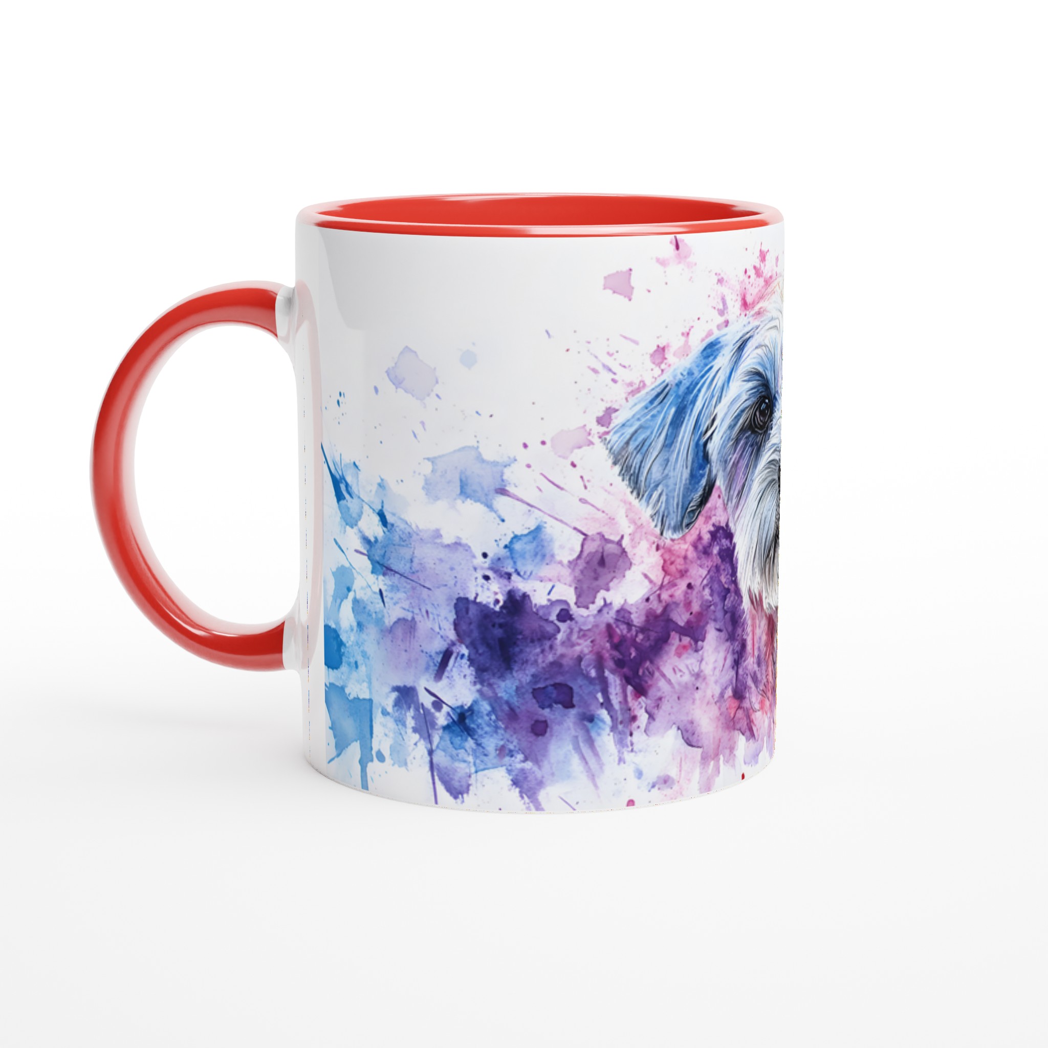 Mångfärgad Akvarell Hund Mugg - Vit 11oz Keramikmugg för Djurälskare i Ditt Val av Färg 5 5de2381e-8a66-411f-8e89-493944a2c42a