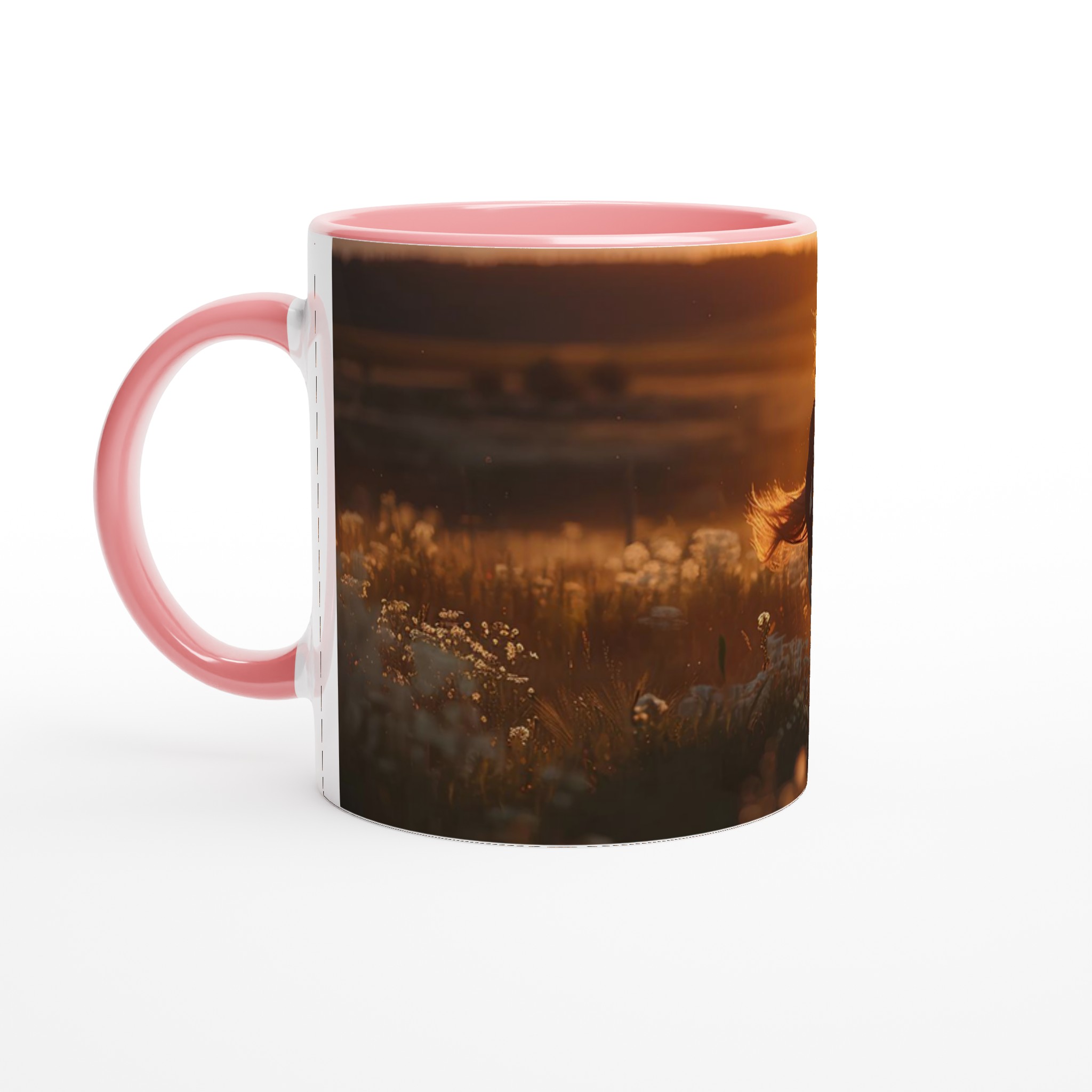 Vildhäst i Solnedgång Keramikmugg - 11oz, Välj Bland 7 Färger! 6 5e12ef4b-0599-42ee-8ac4-620be85e2c01