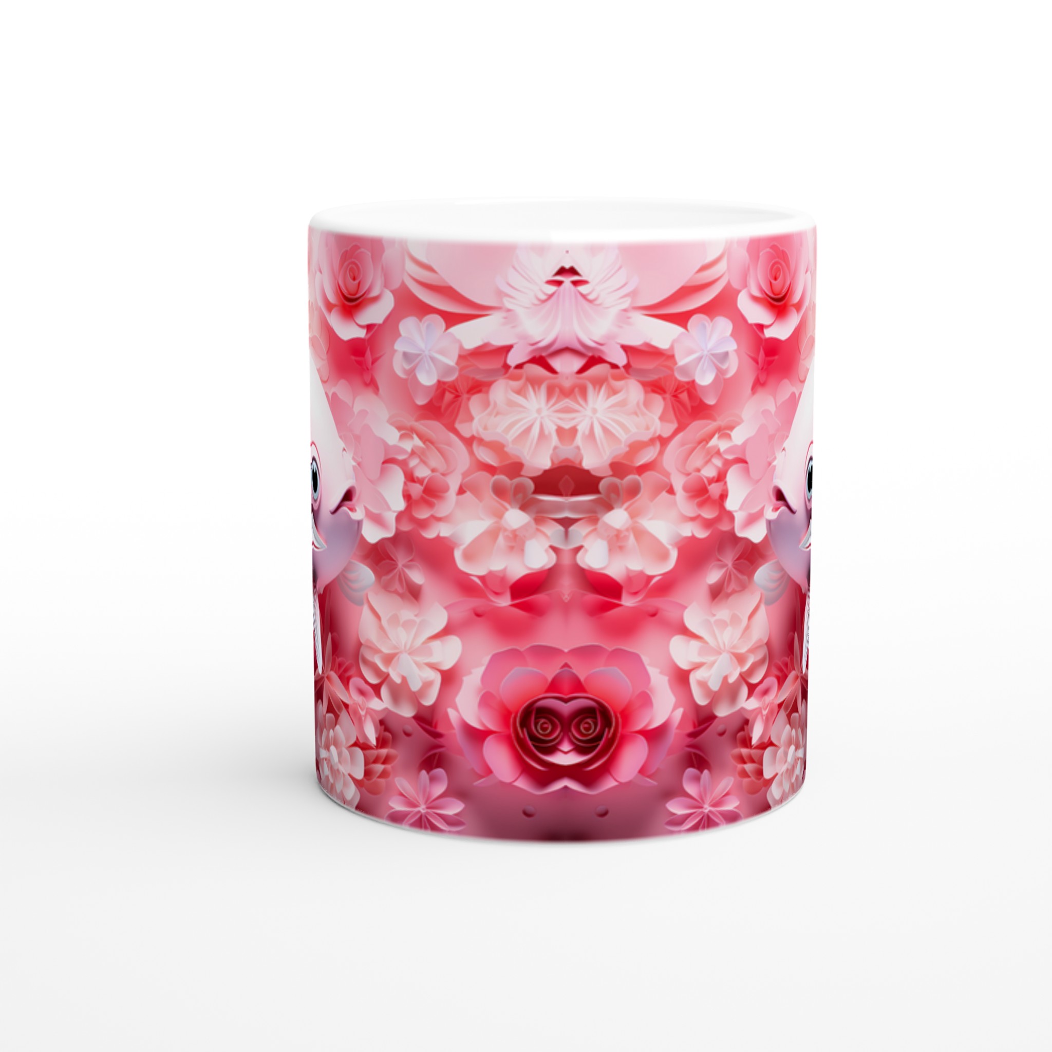 Kärleksfull Koi Mugg – Rosa Blomsterdröm med Lekfulla Fiskar – Personlig 11oz Keramikmugg i Flera Färger 8 5e74b6bd-8595-4db3-bb7e-47bb25422359