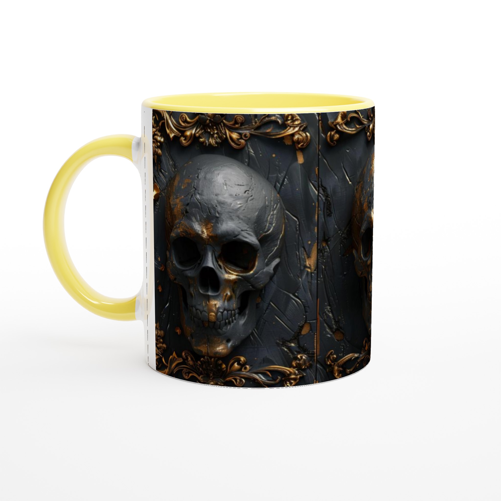 Guld & Kol Gotisk Mugg – 11oz Keramikmugg med Skallemotiv för Edge och Elegans 5 5e85bc2d-e340-446d-ab0a-62ab766e389d
