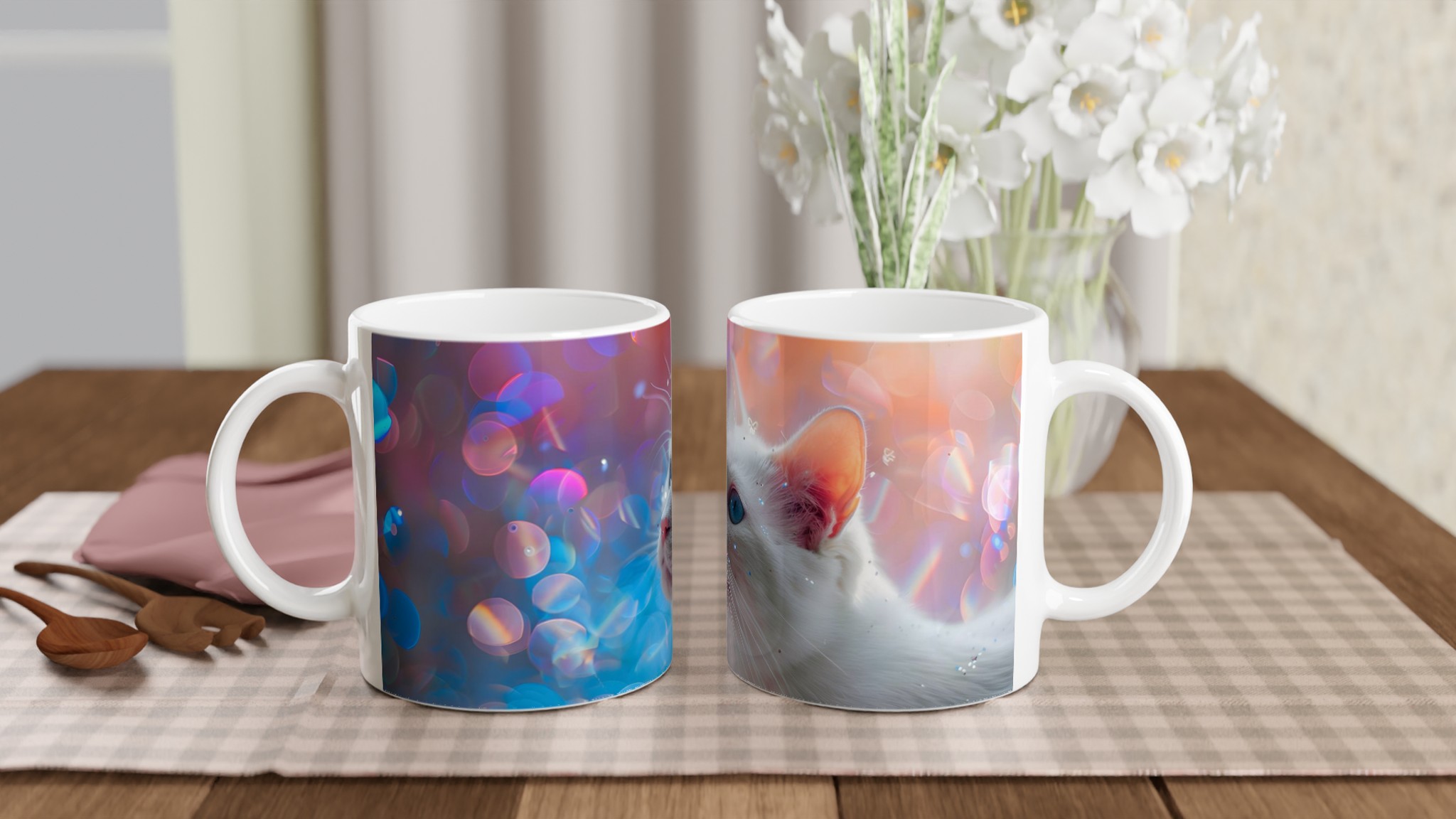 Magisk Kattmugg - Fantastisk Drömvärld i Blått och Rosa - 11oz Keramisk Mugg 10 5edd1d69-0270-494d-9f1b-42b7e2d53dac